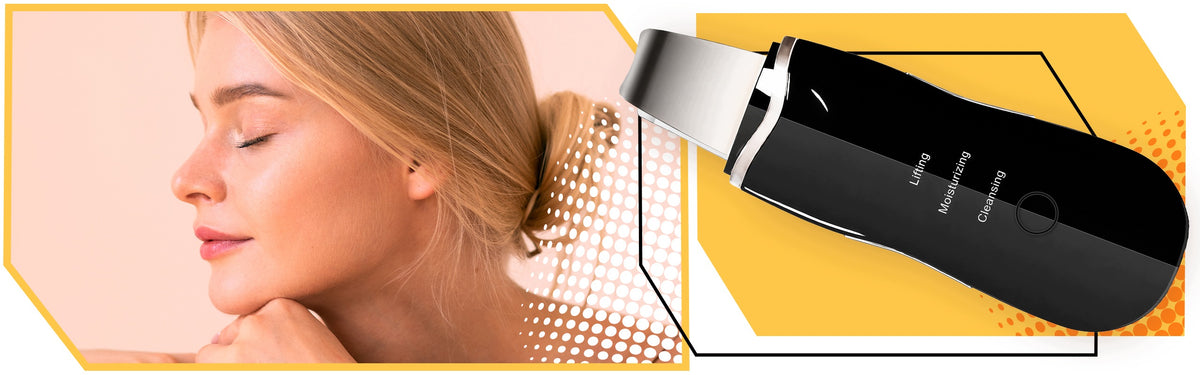 Cavitation Peeling Facial Cleansing Device Ultrasonic 5in1 Packaging status original