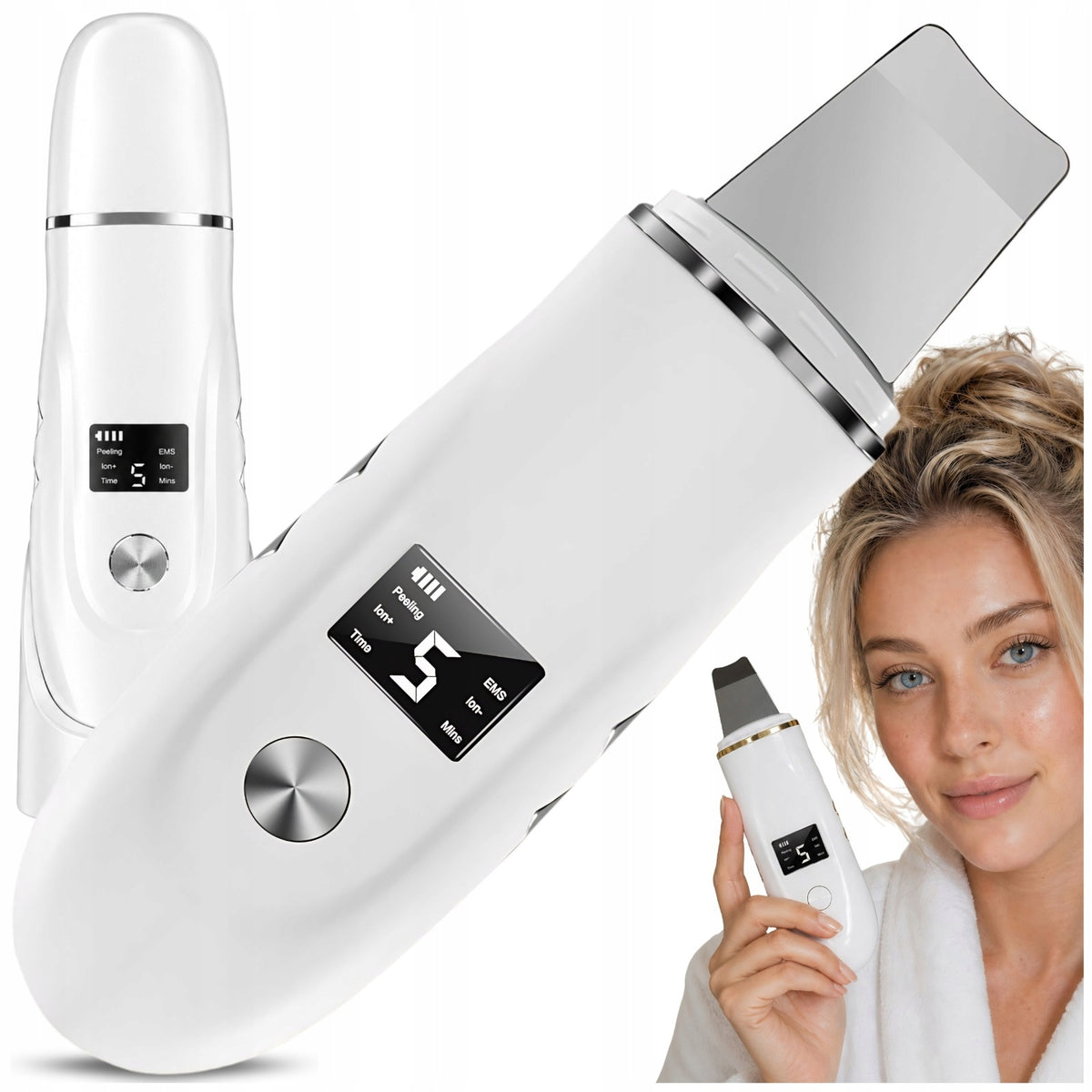 Cavitation peeling facial cleansing device EMS iontophoresis 4in1