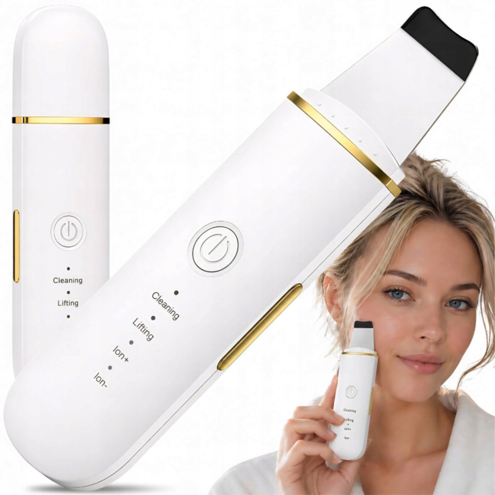 Cavitation peeling facial cleansing device iontophoresis sonophoresis Packaging status original