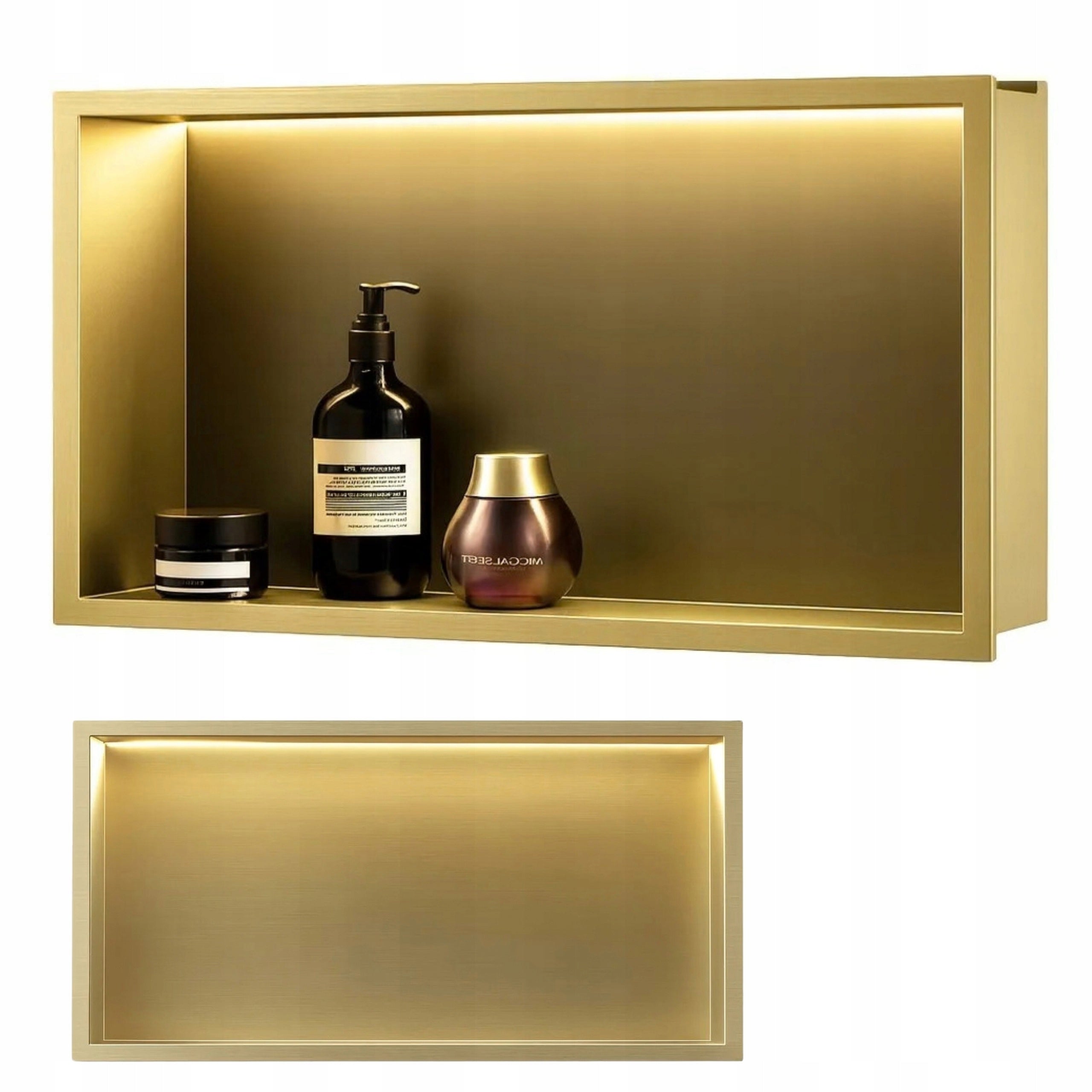 Cavity Shelf Rea Gold LED 60x30x10cm Stainless Steel Built-in Shower