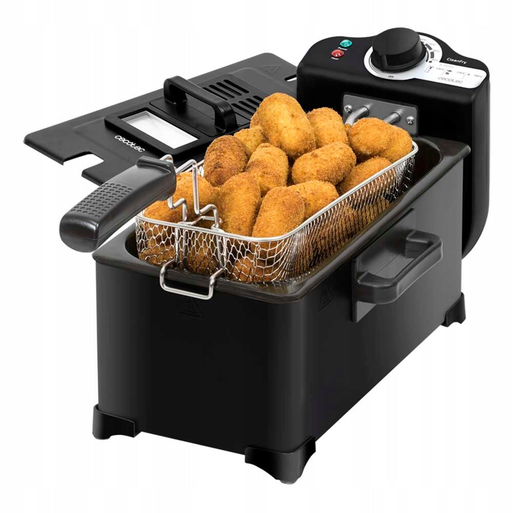Cecotec Cleanfry 3L Black Deep Fryer Traditional 2000W 190°C Black