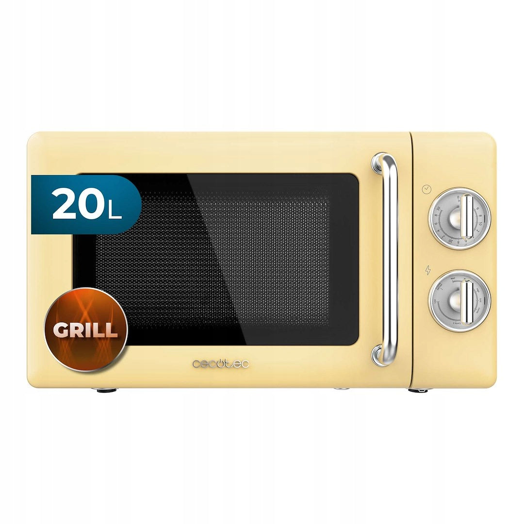 Cecotec Proclean 3110 Retro Microwave Oven Yellow - Elegance and Efficient Model 01708