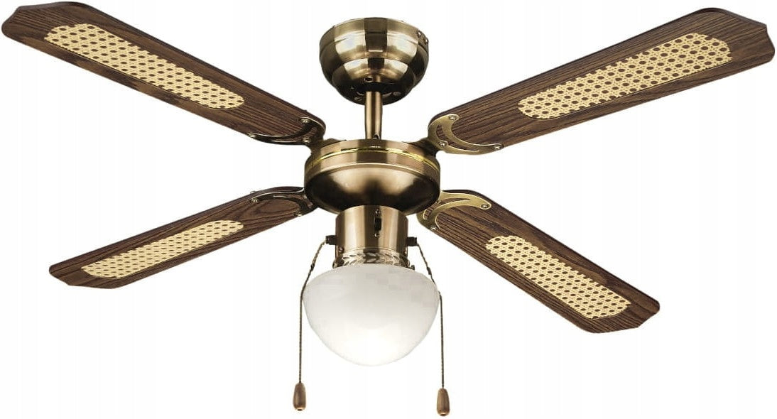 Ceiling Fan GRAVIS Brown - 106cm | Windmill Chandelier Lamp E27 LED
