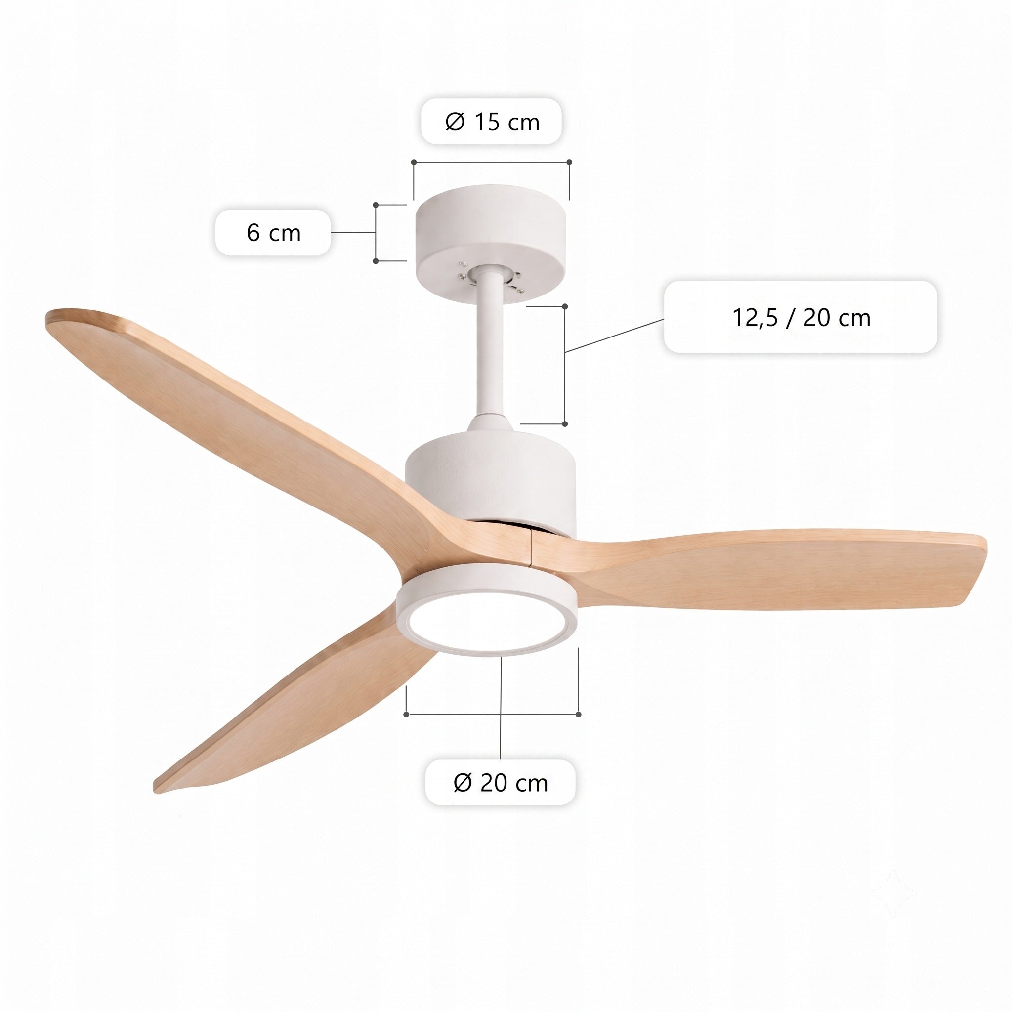 Ceiling Fan with LED Lamp 6 Speed Quiet Fan 132cm PILOT QUIET Manufacturer code Wentylator sufitowy Mission Air Savona White