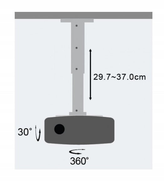 Ceiling Projector Holder 30-37 cm 15 kg Adjustable Techly Manufacturer code 301559