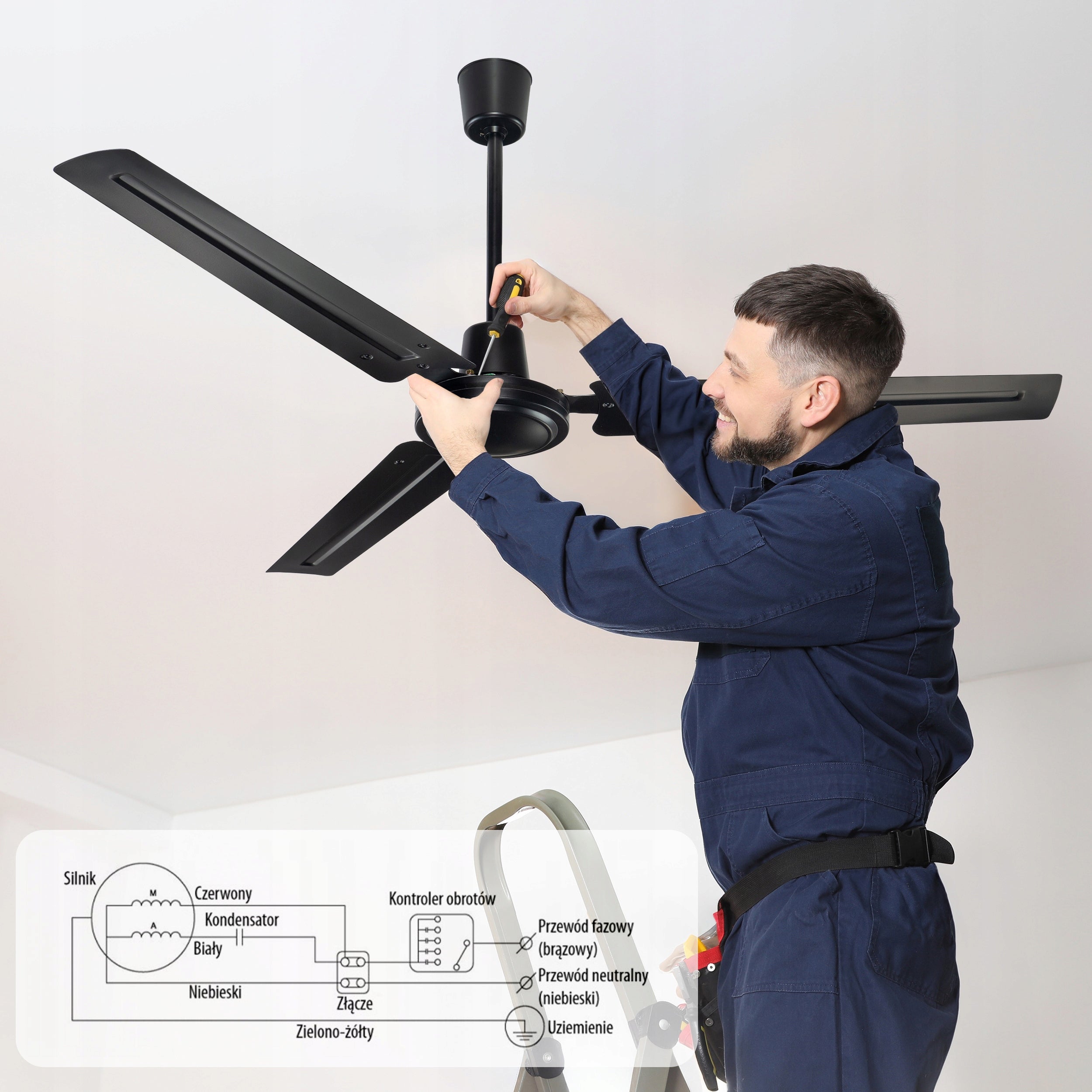 Ceiling fan EBERG HTX 140cm 5 speeds + regulator FREEBIE Fan type ceiling