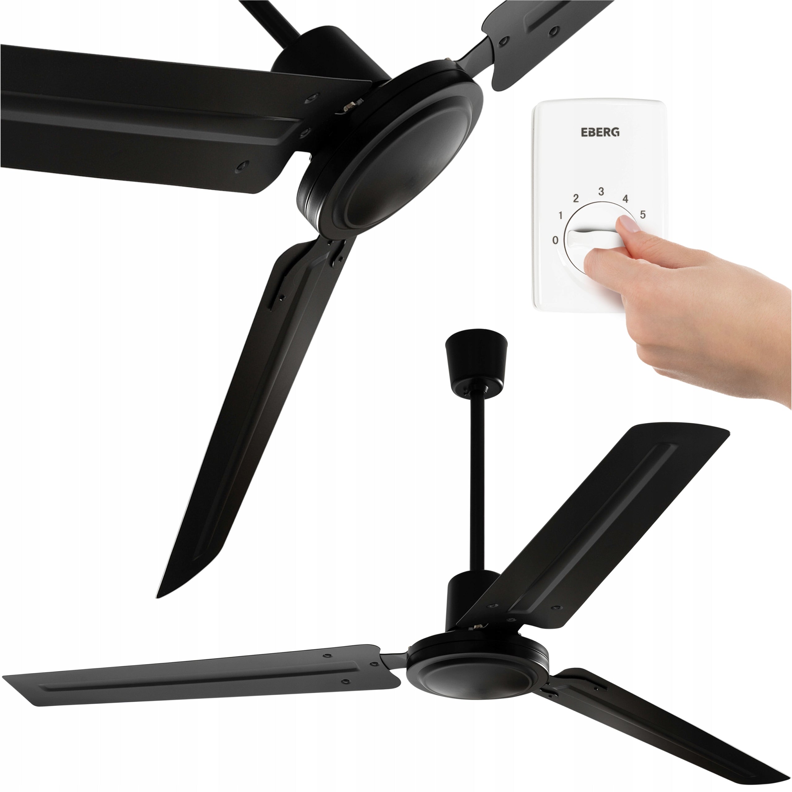 Ceiling fan EBERG HTX 140cm 5 speeds + regulator FREEBIE