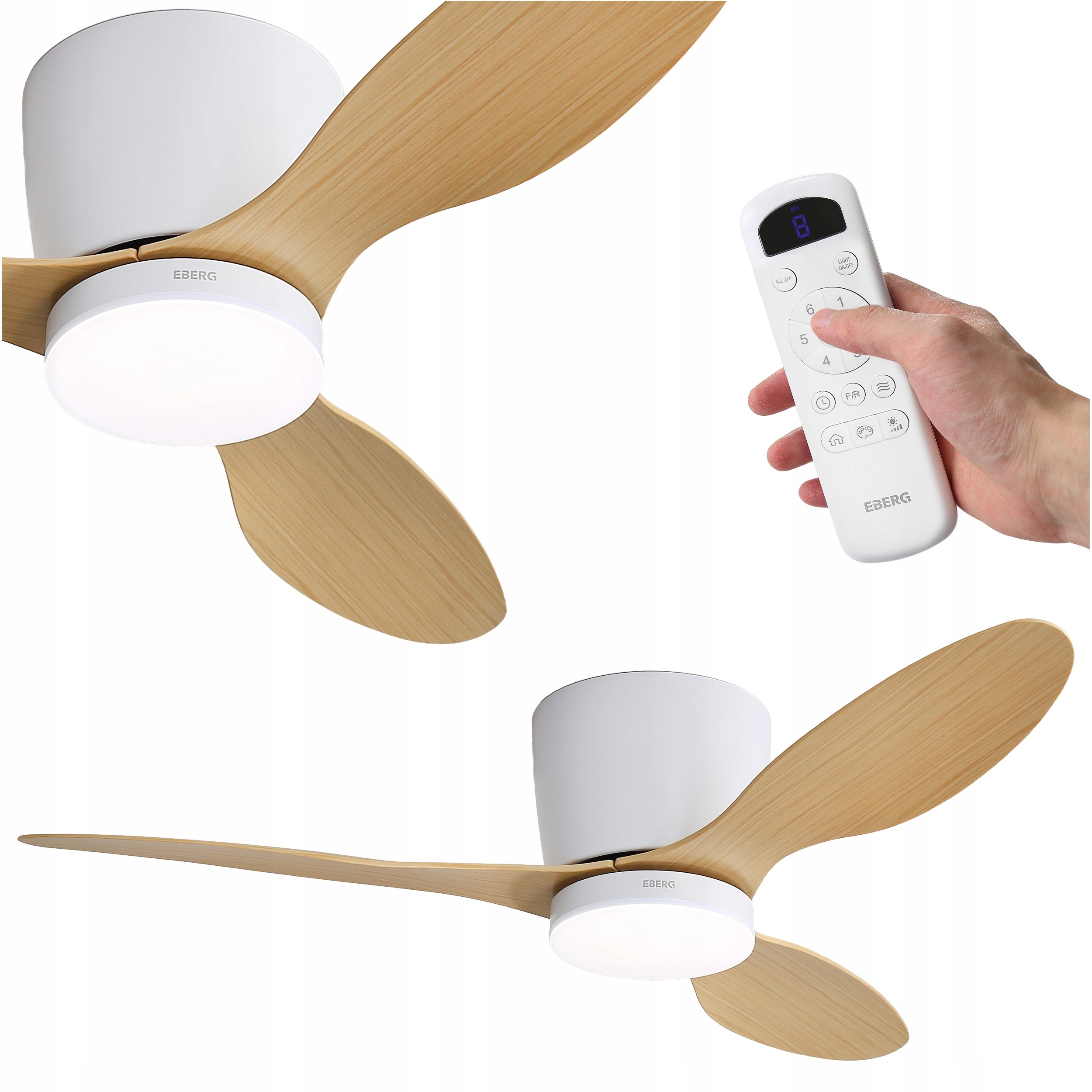 Ceiling lamp LED fan chandelier EBERG ARX 106cm+pilot 6 speeds quiet