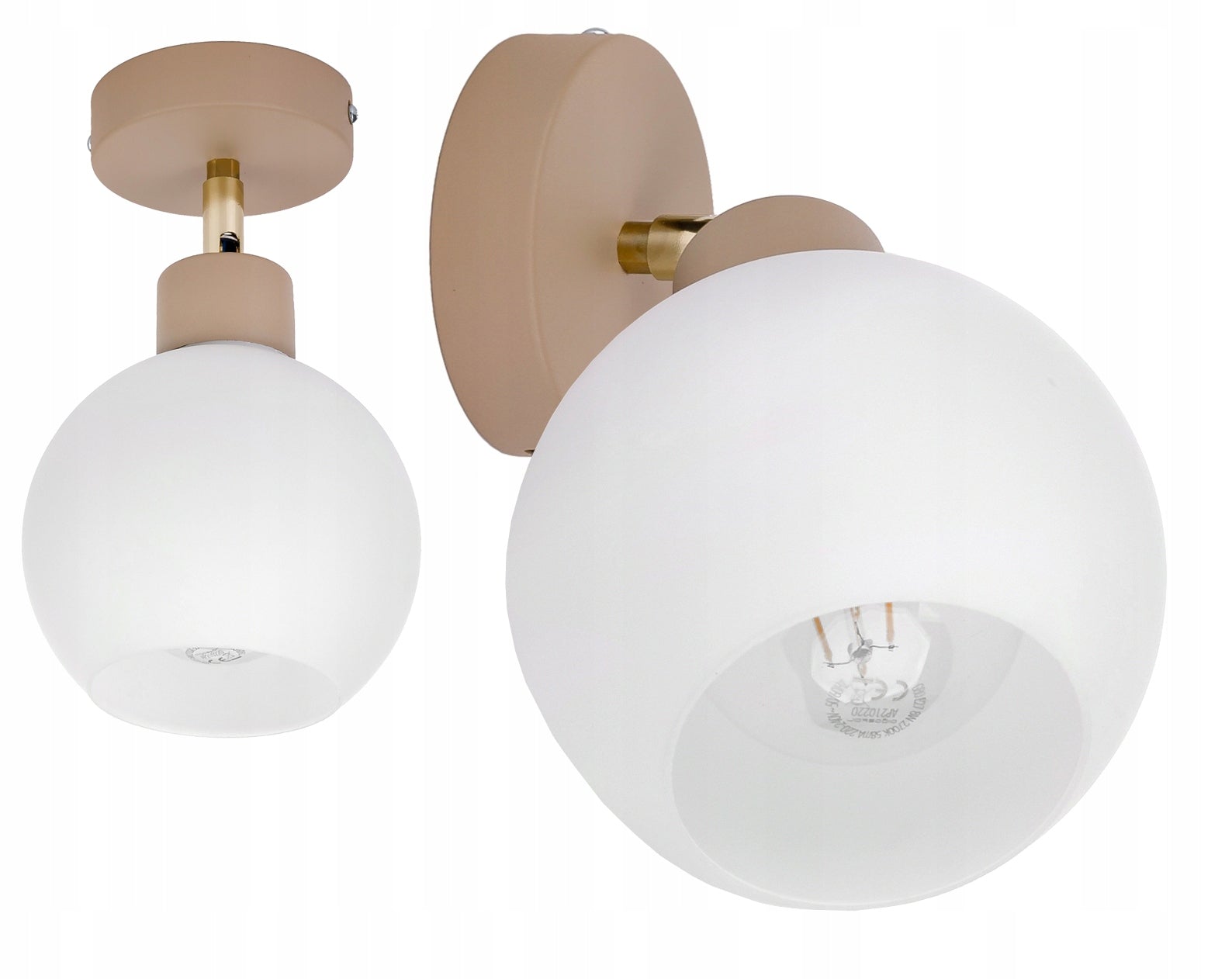 Ceiling lamp WALL SCONCE adjustable E27 CASHMERE beige ecru lampshade KULA