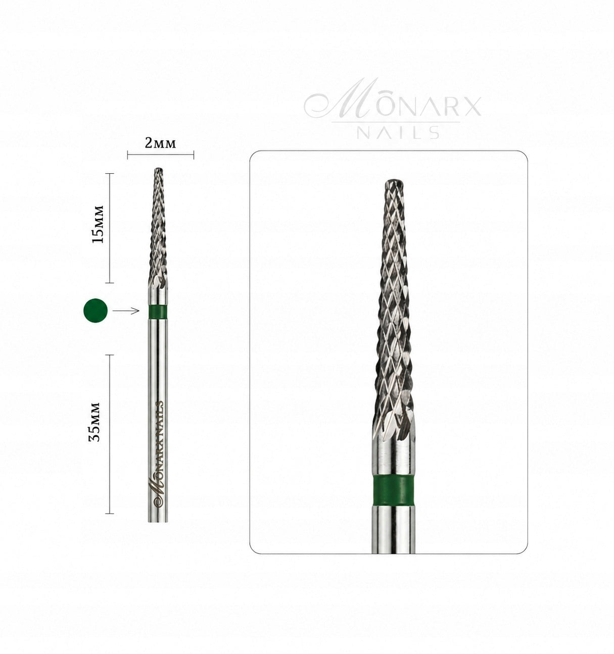 Cemented carbide cutter NEEDLE - green for sawing gel from the bottom M07