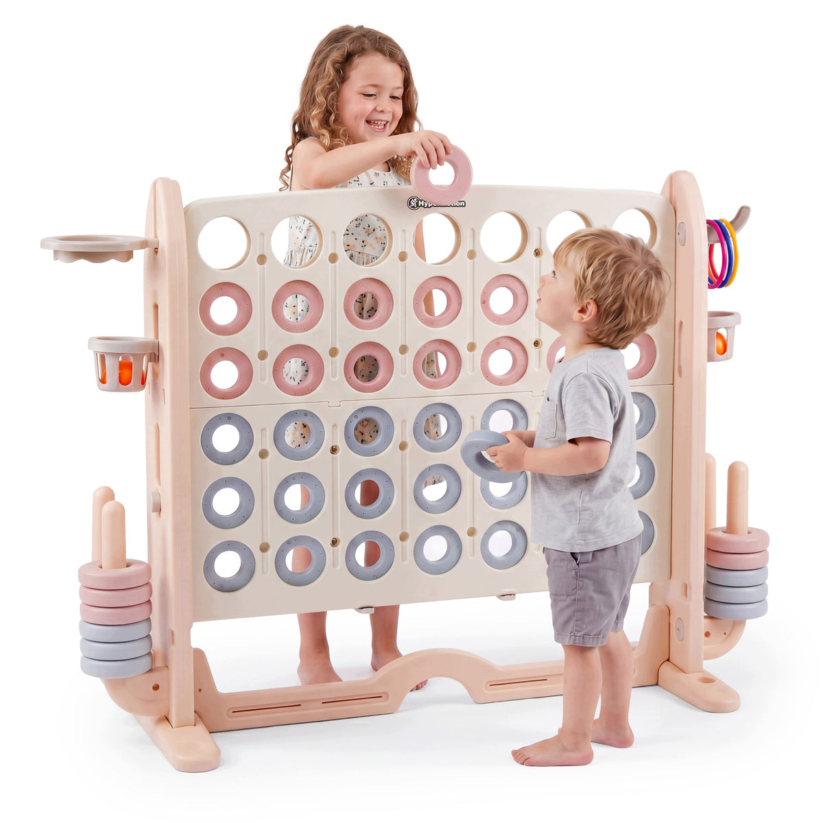 Center toys 4in1 puzzle game 4 in line basketball throw rings golf