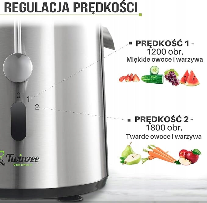 Centrifugal Juicer Twinzee 850W 2 Speeds – Fast and Efficient Manufacturer code 6_124098