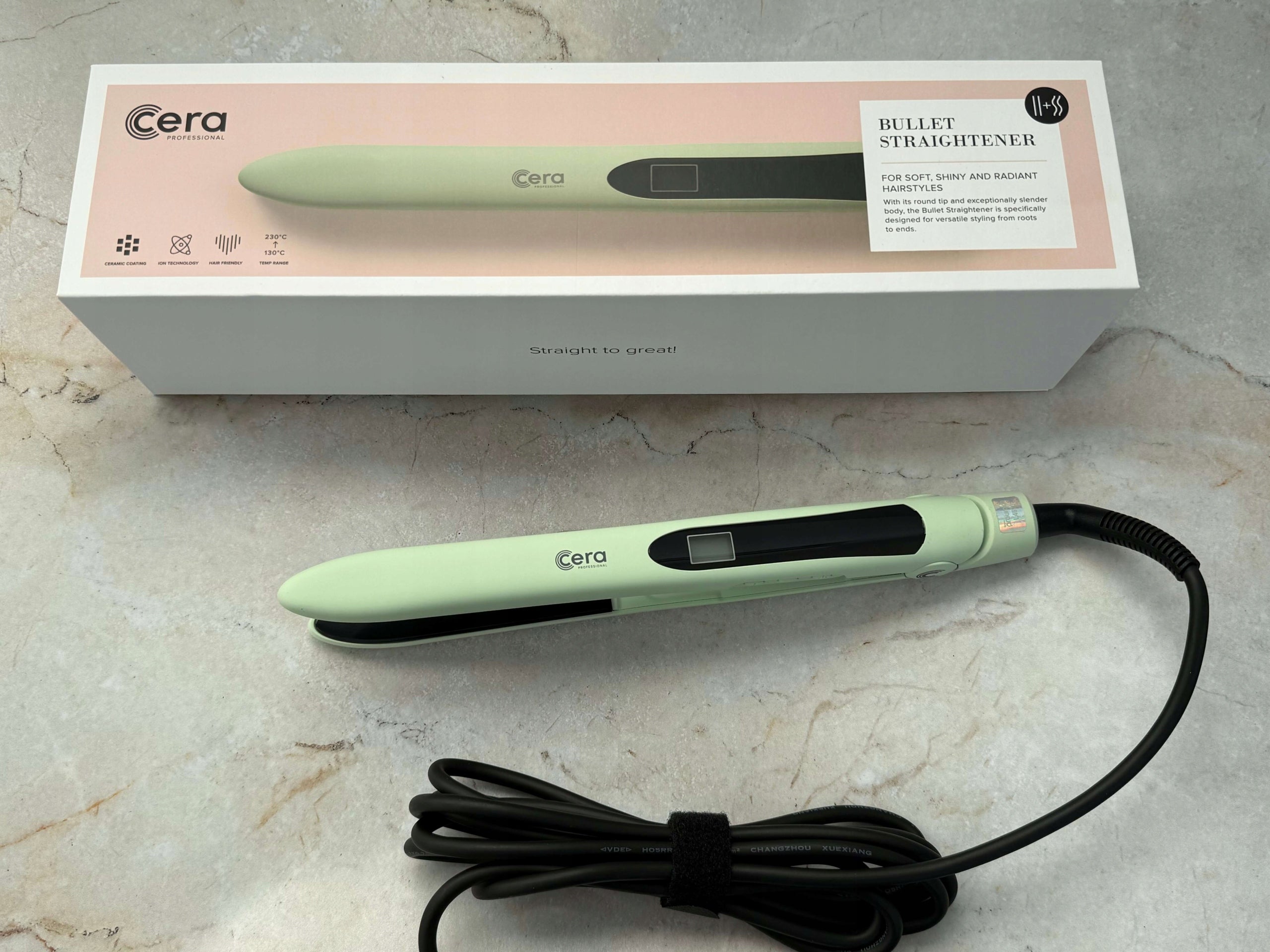 Cera Bullet Professional Ceramic Hair Straightener Green EAN (GTIN) 7392907233708