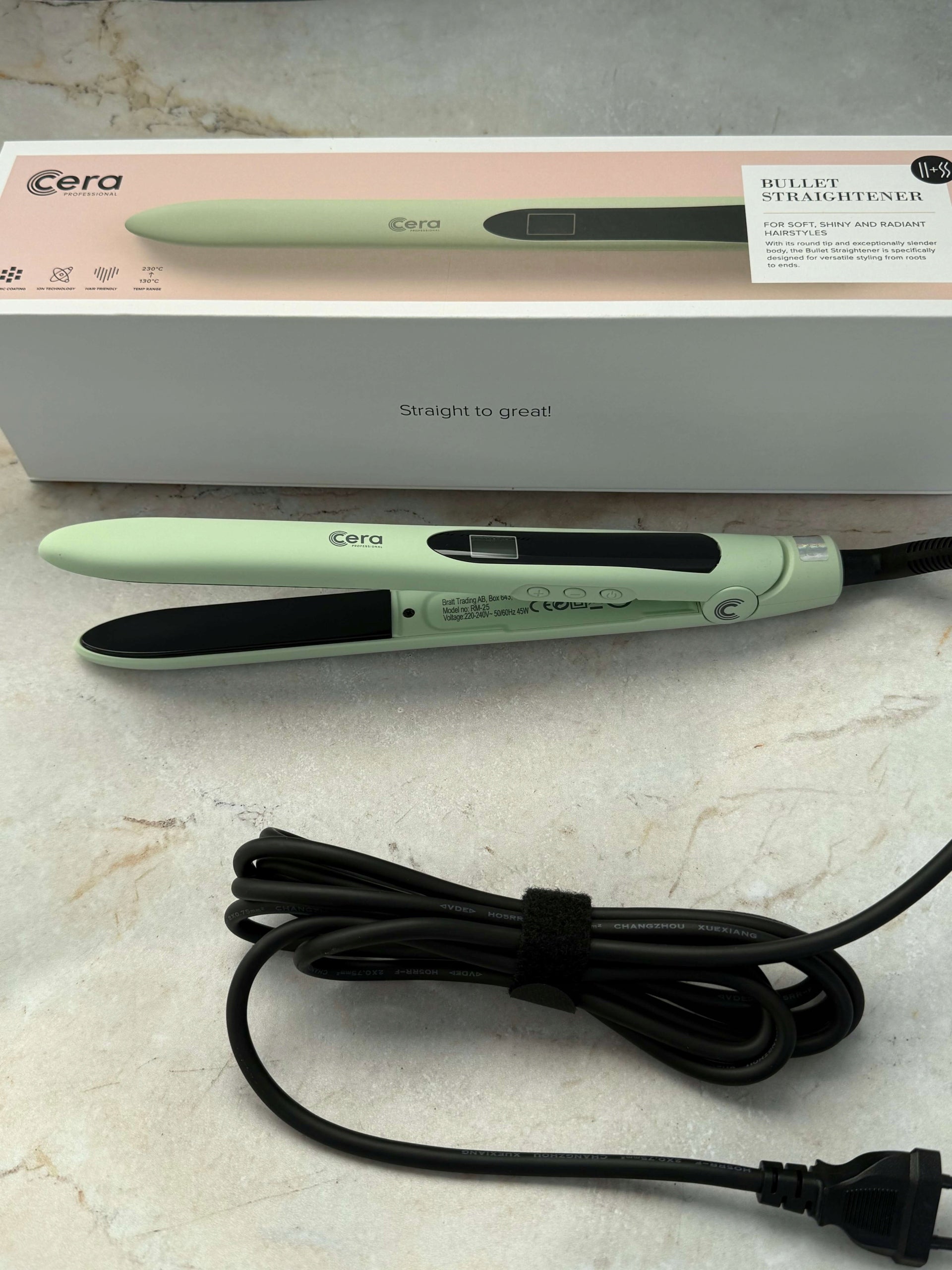 Cera Bullet Professional Ceramic Hair Straightener Green Manufacturer code 7392907233708