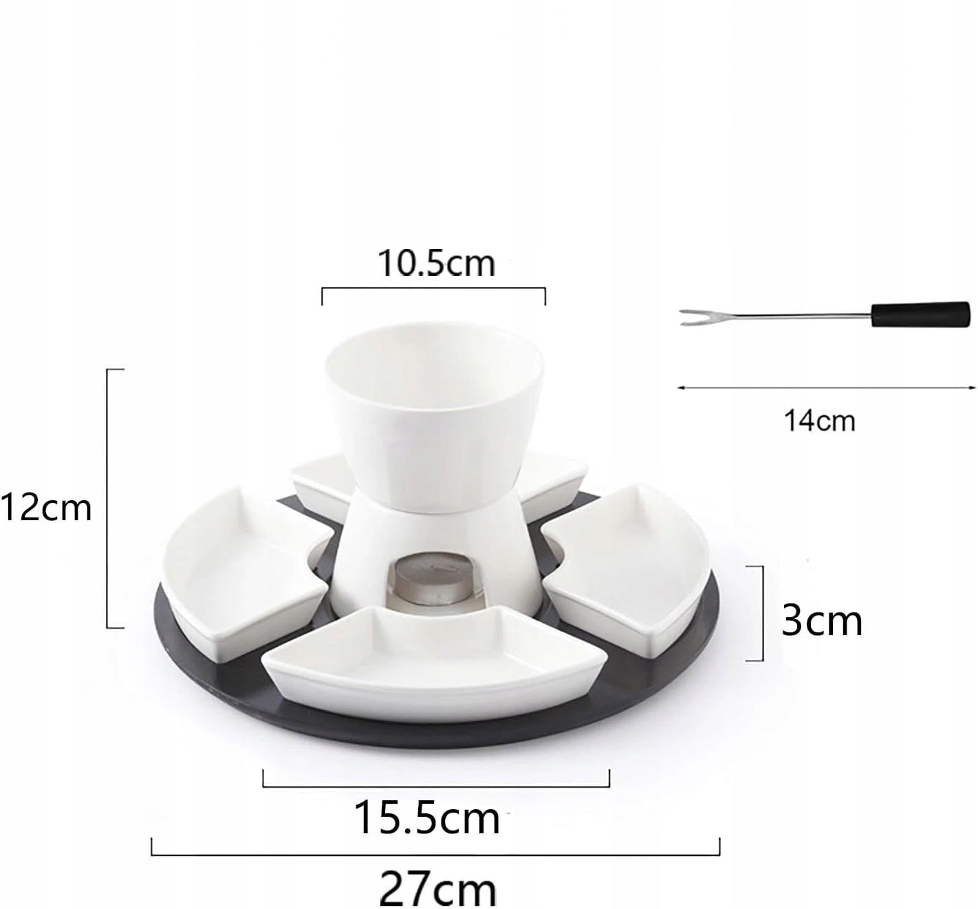 Ceramic Chocolate Fondue Cheese Set Chocolate Heater 11pcs Manufacturer code Ceramiczne Fondue Czekoladowe