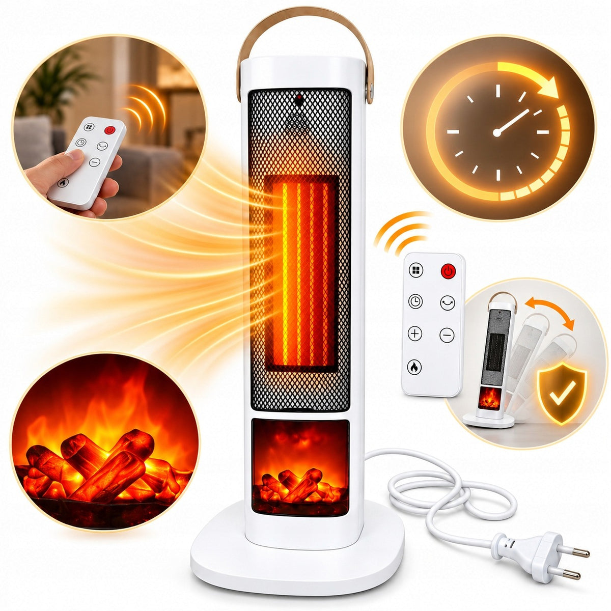 Ceramic Column Fan 2000W Heater Farelka with Remote Control