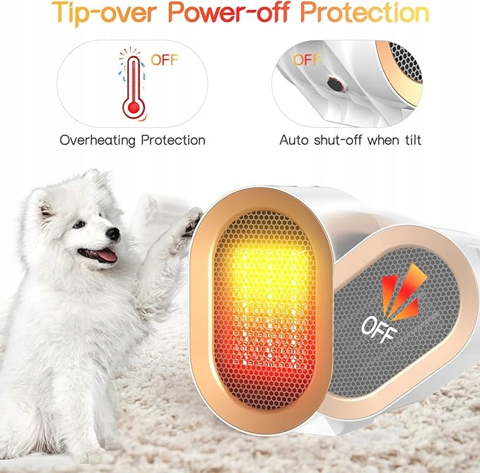 Ceramic Electric Heater 1200W Quiet Energy Efficient Packaging status original