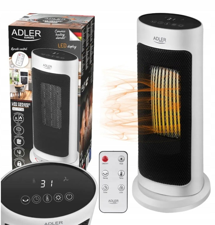 Ceramic Fan Heater Electric Heater Remote Control Timer 2000W