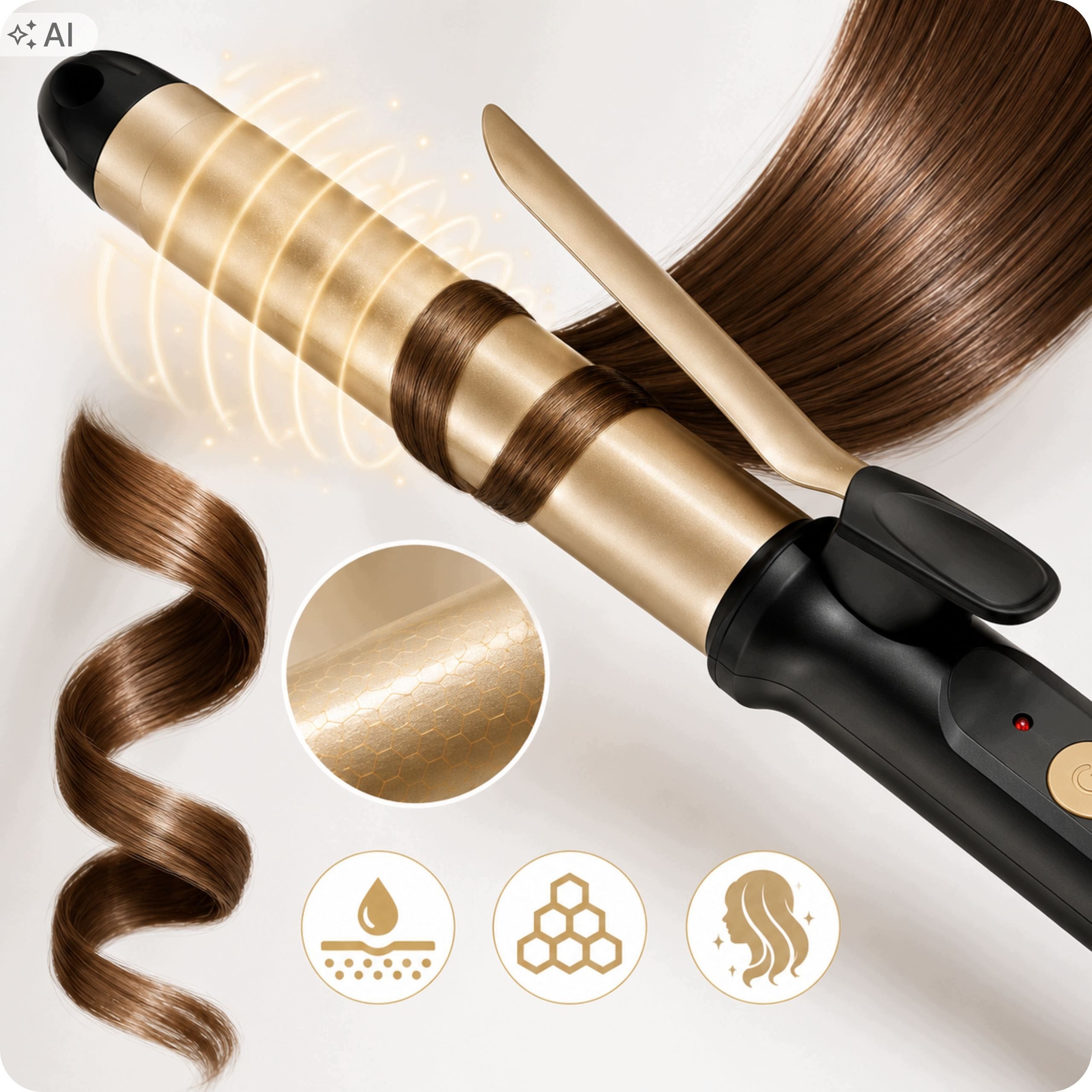 Ceramic Hair Curler 22mm Waves Curls Clamp Rotary Cord 35W Manufacturer code Profesjonaln stylizacja włosów kręcenie fryzu