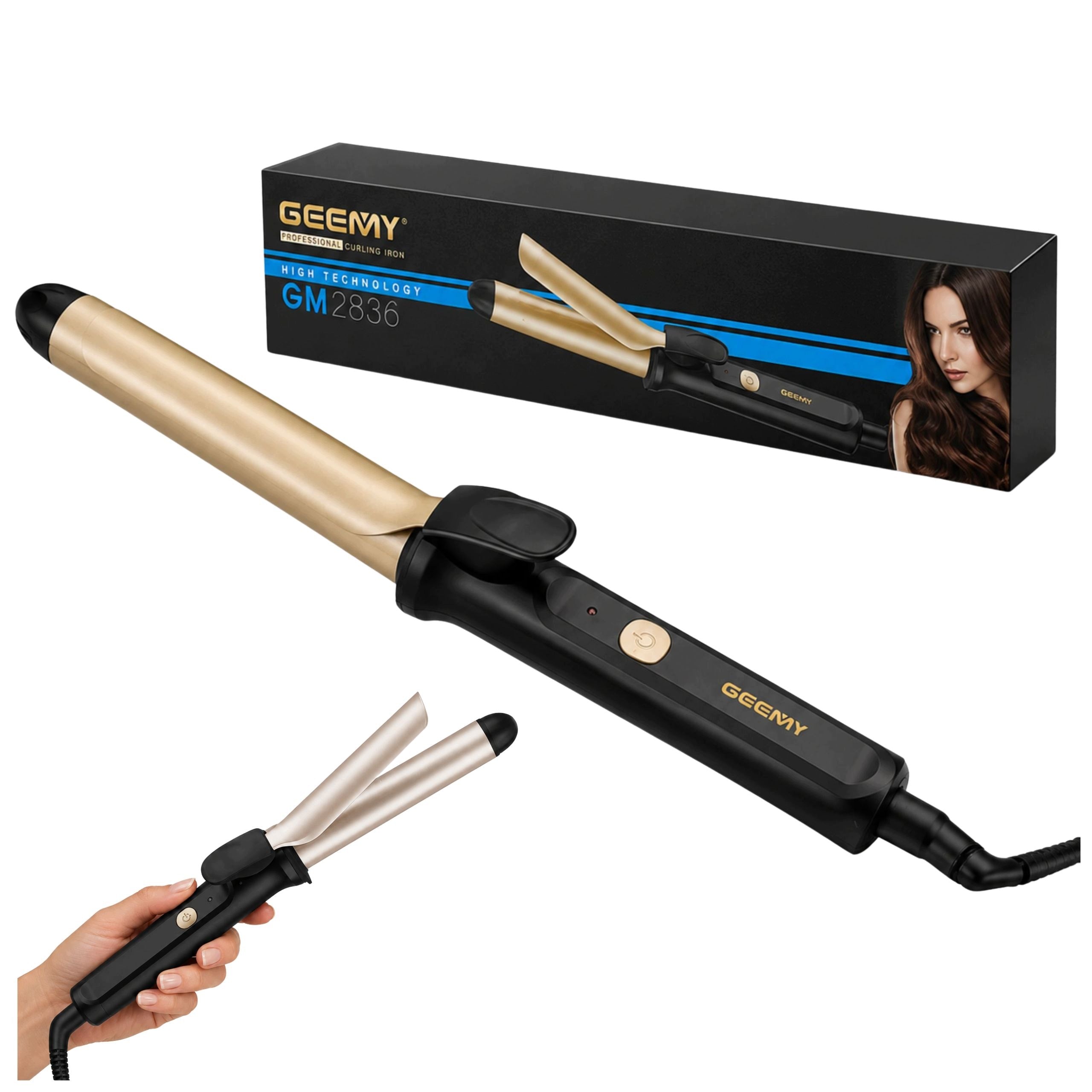 Ceramic Hair Curler 22mm Waves Curls Clamp Rotary Cord 35W Packaging status original