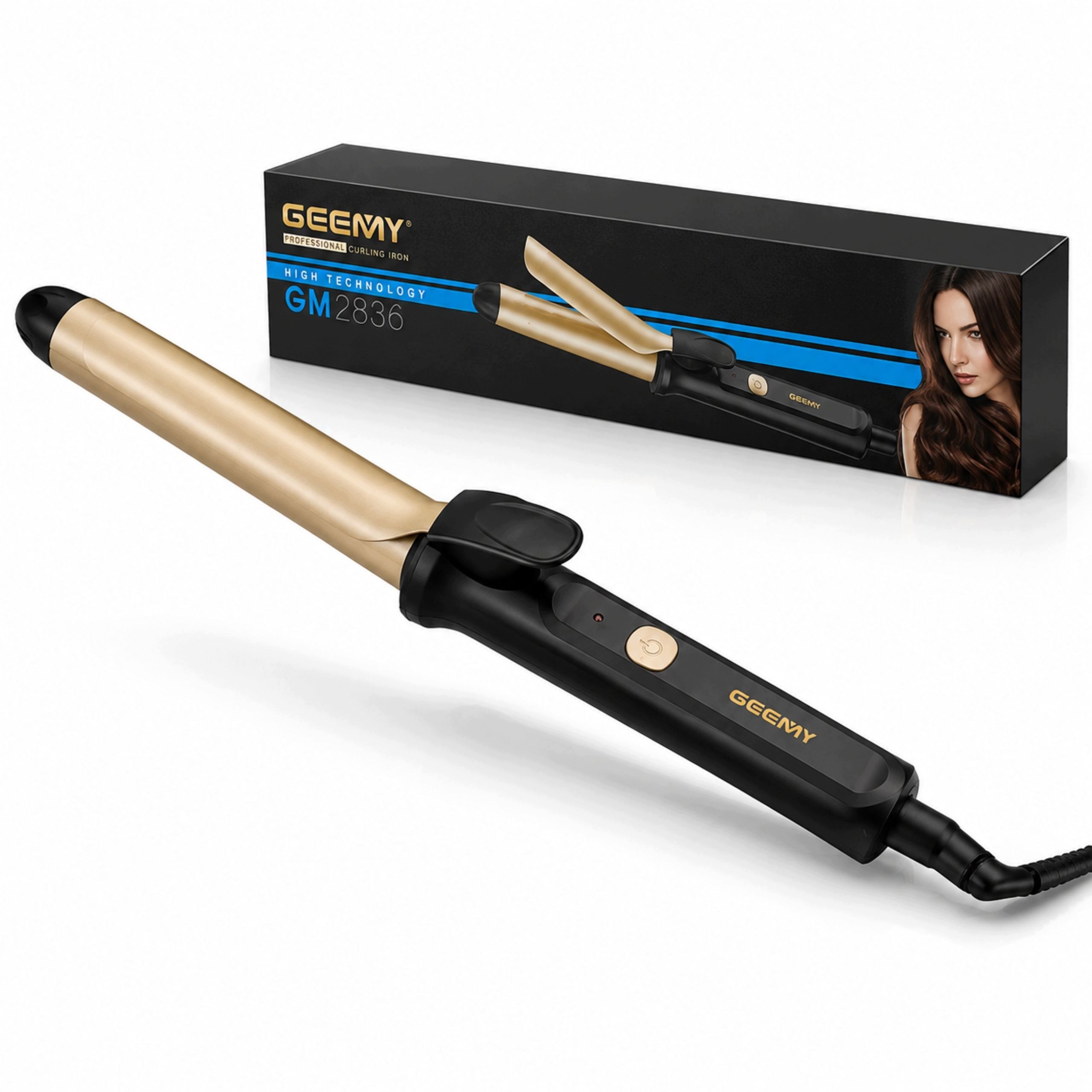 Ceramic Hair Curler 22mm Waves Curls Clamp Rotary Cord 35W