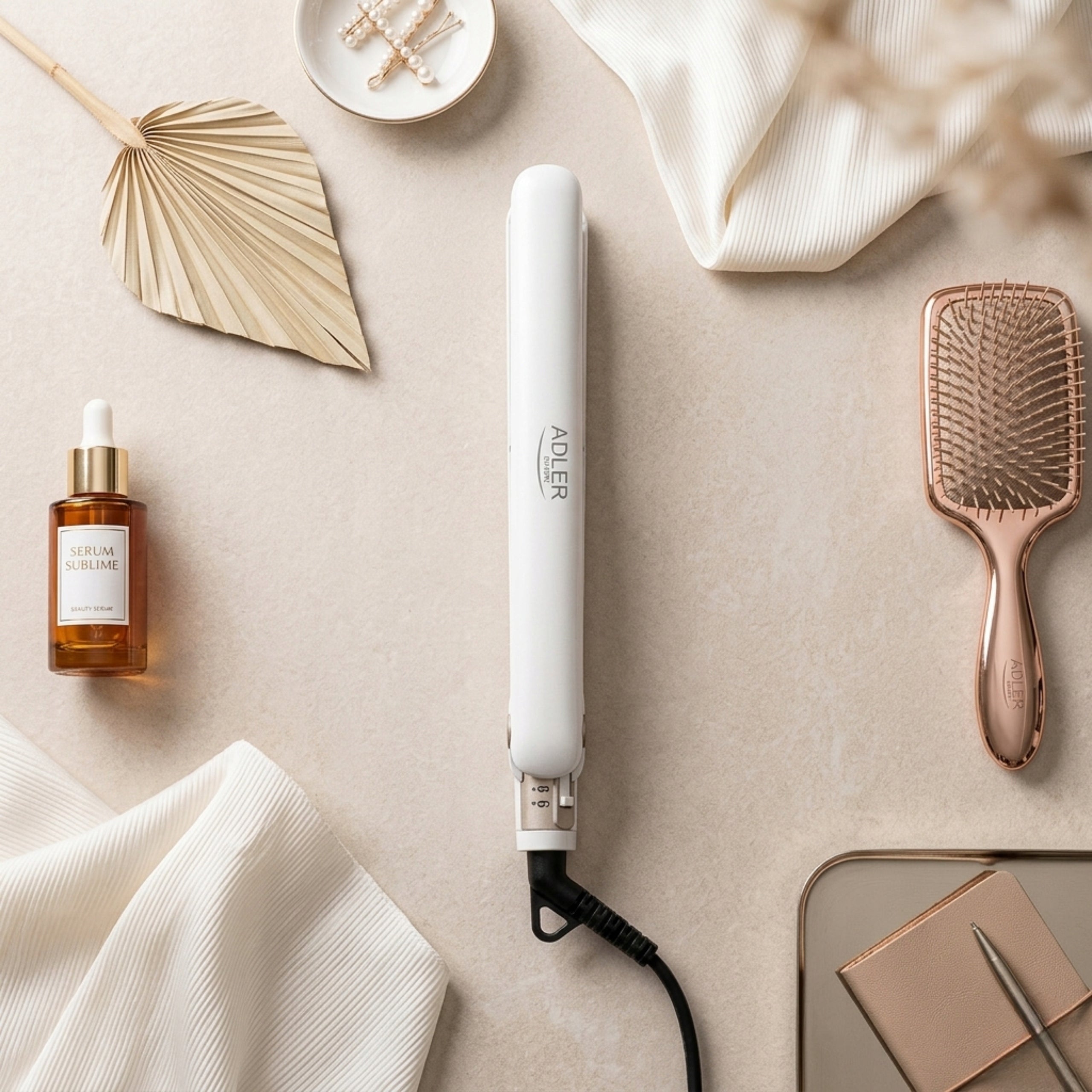 Ceramic Hair Straightener 25x90mm STRONG 200W Movable Plates Adler Packaging status original