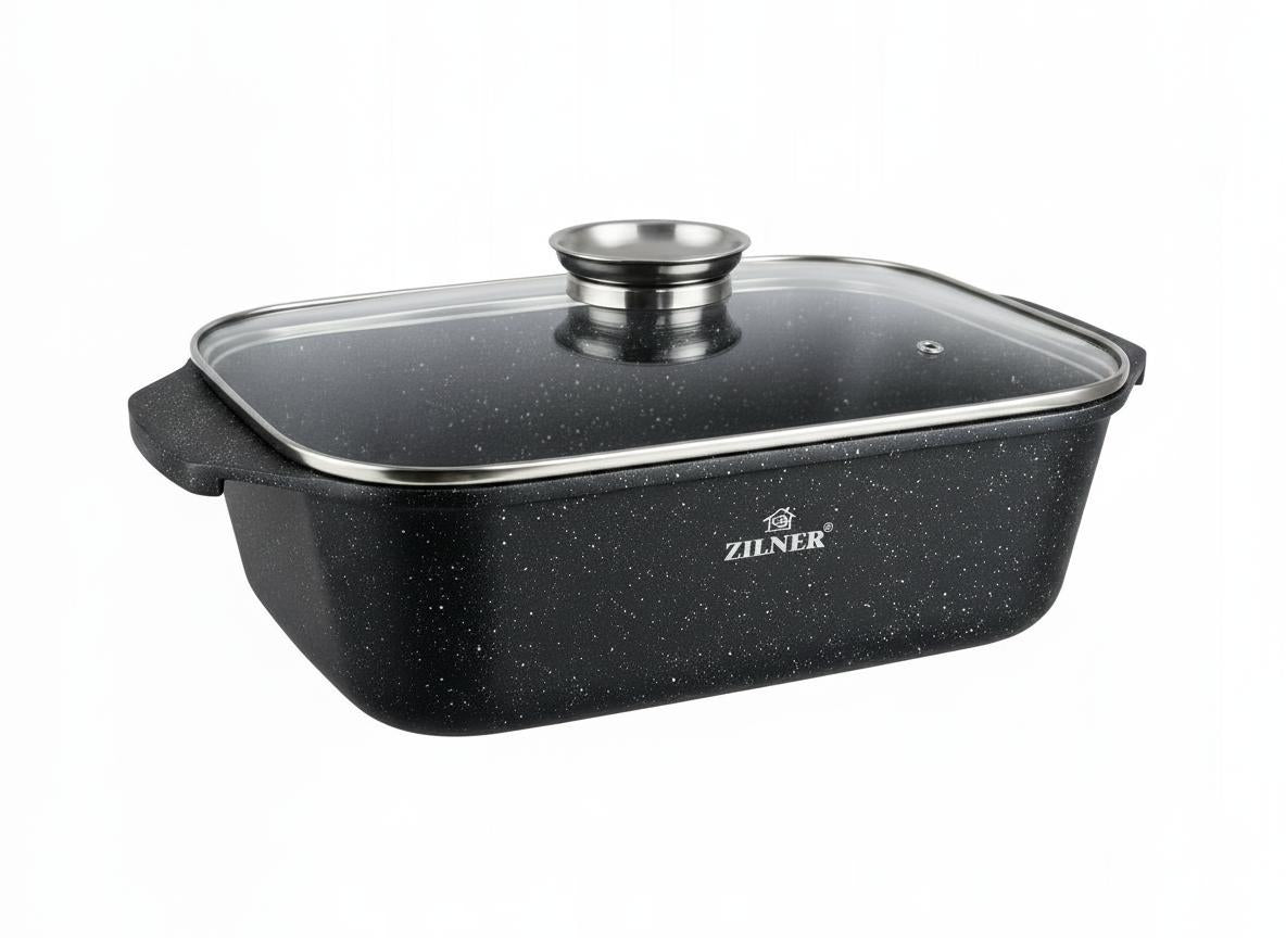 Ceramic Marble Brittany 7,7l 34cm Non-stick Black ZILNER Packaging status original