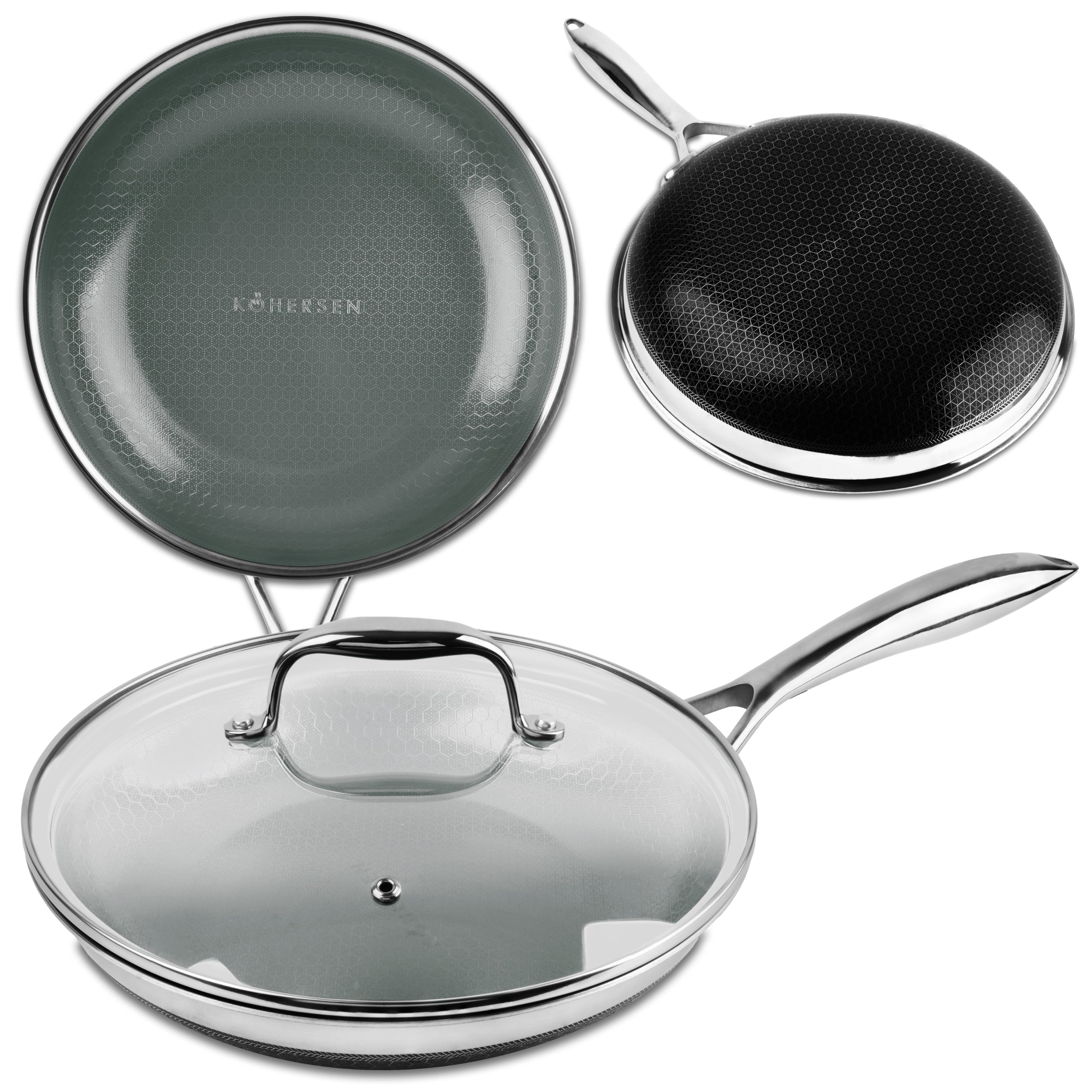 Ceramic Pan with Lid Oven Induction Kohersen NX CERAMIC 28 cm