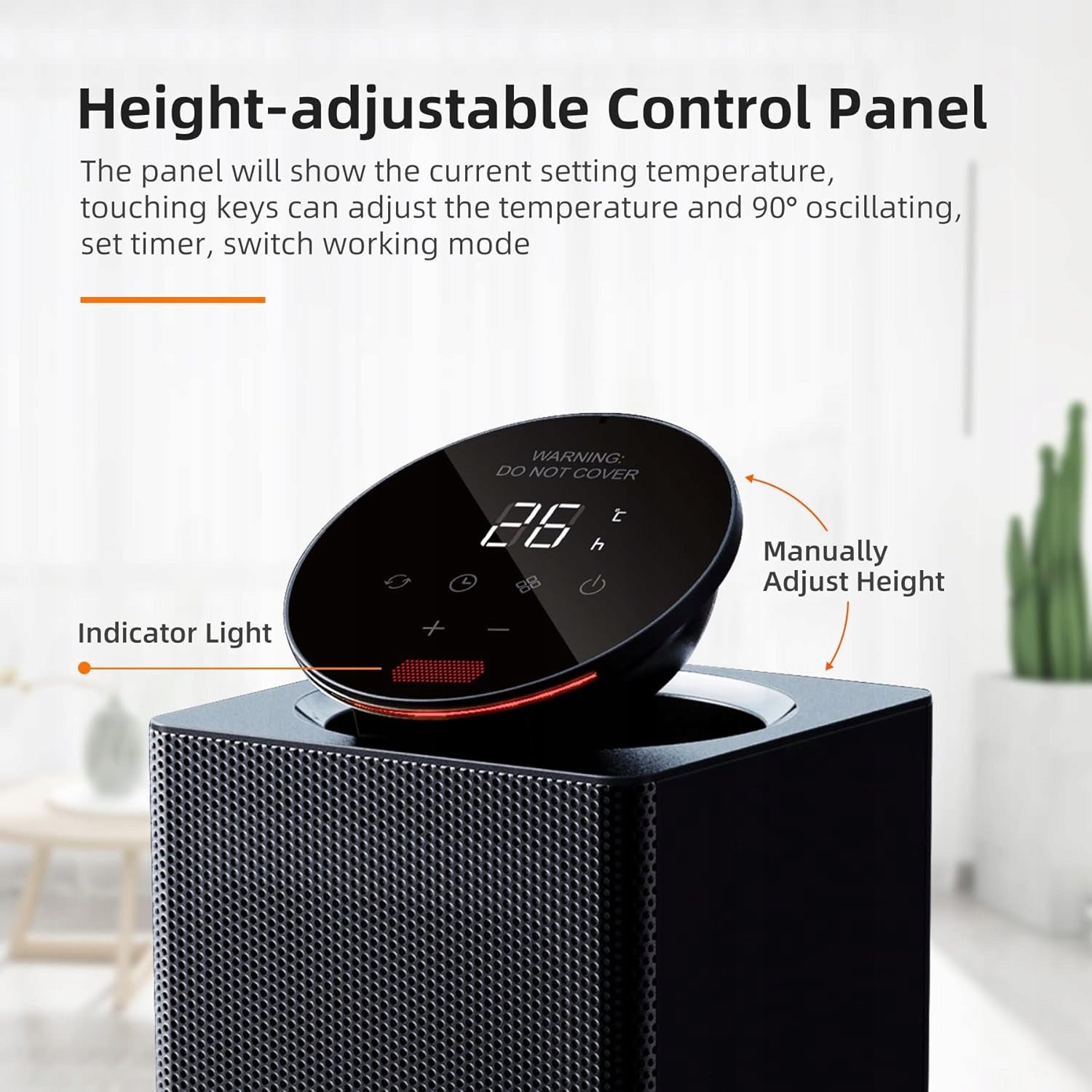 Ceramic electric heater OMISOON 2000W LED touch 3 timer modes Dominant color multicolor