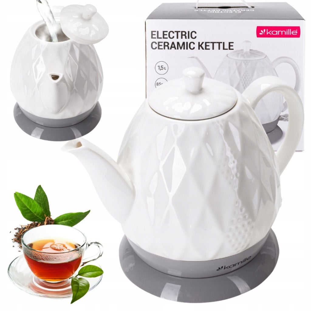 Ceramic electric kettle Kamille 1727 1200 W 1,5L white