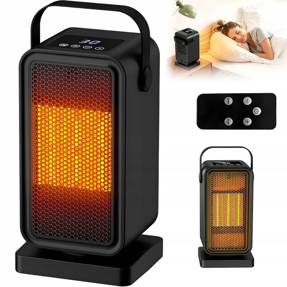 Ceramic fan 1200W apron electric heater with remote control