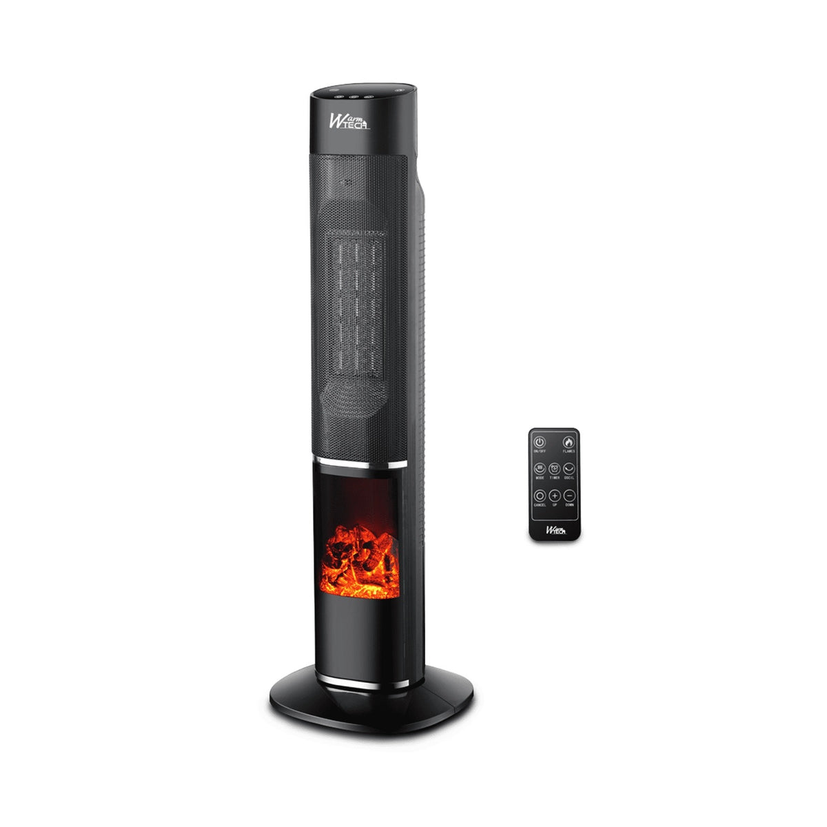 Ceramic fireplace heater 2000 W flame effect pilot