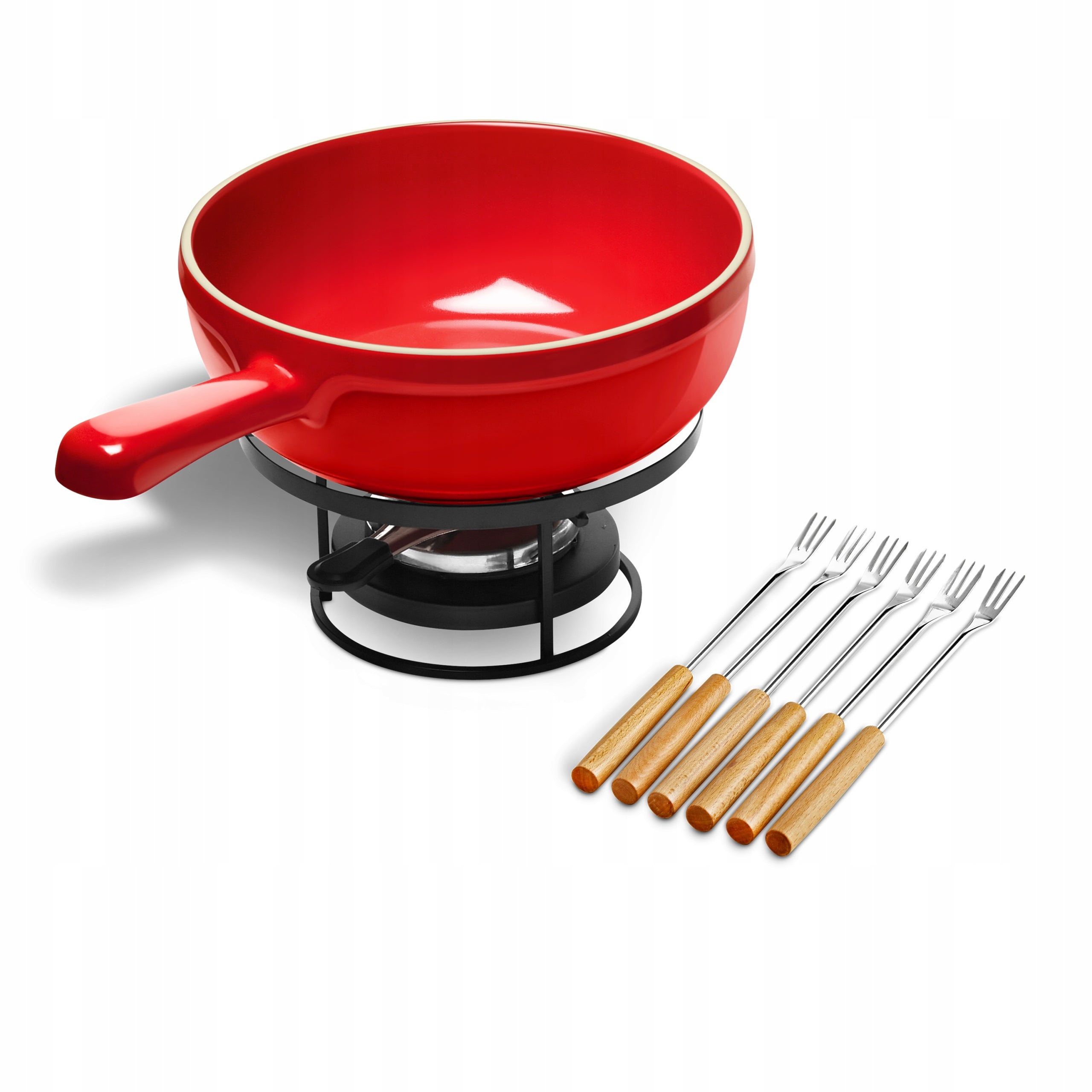 Ceramic fondue set Flame 2,4L red EMILE HENRY