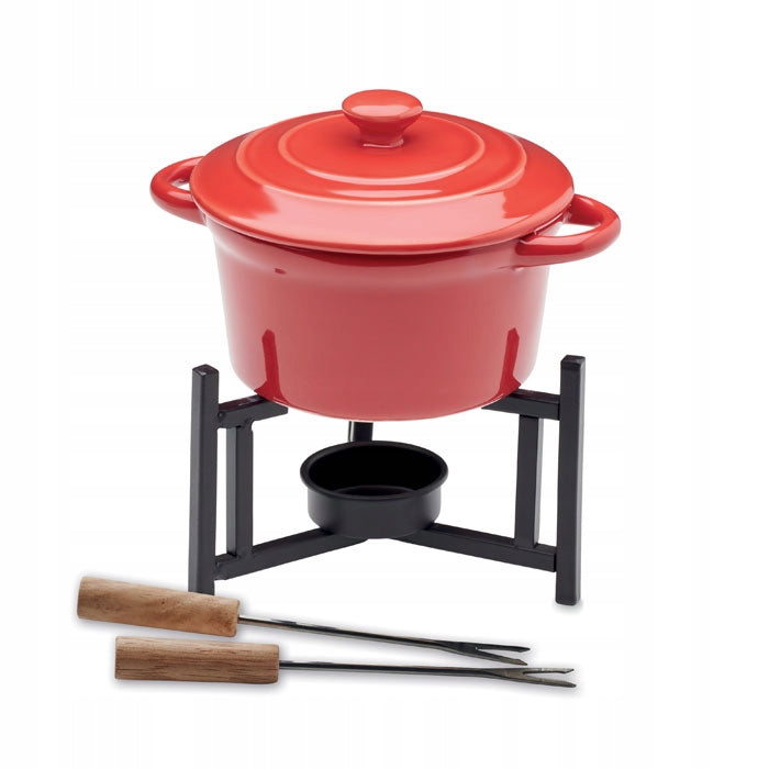 Ceramic fondue sets for 2 pers 0,3l red perfect as a gift for EAN (GTIN) 8719941077386