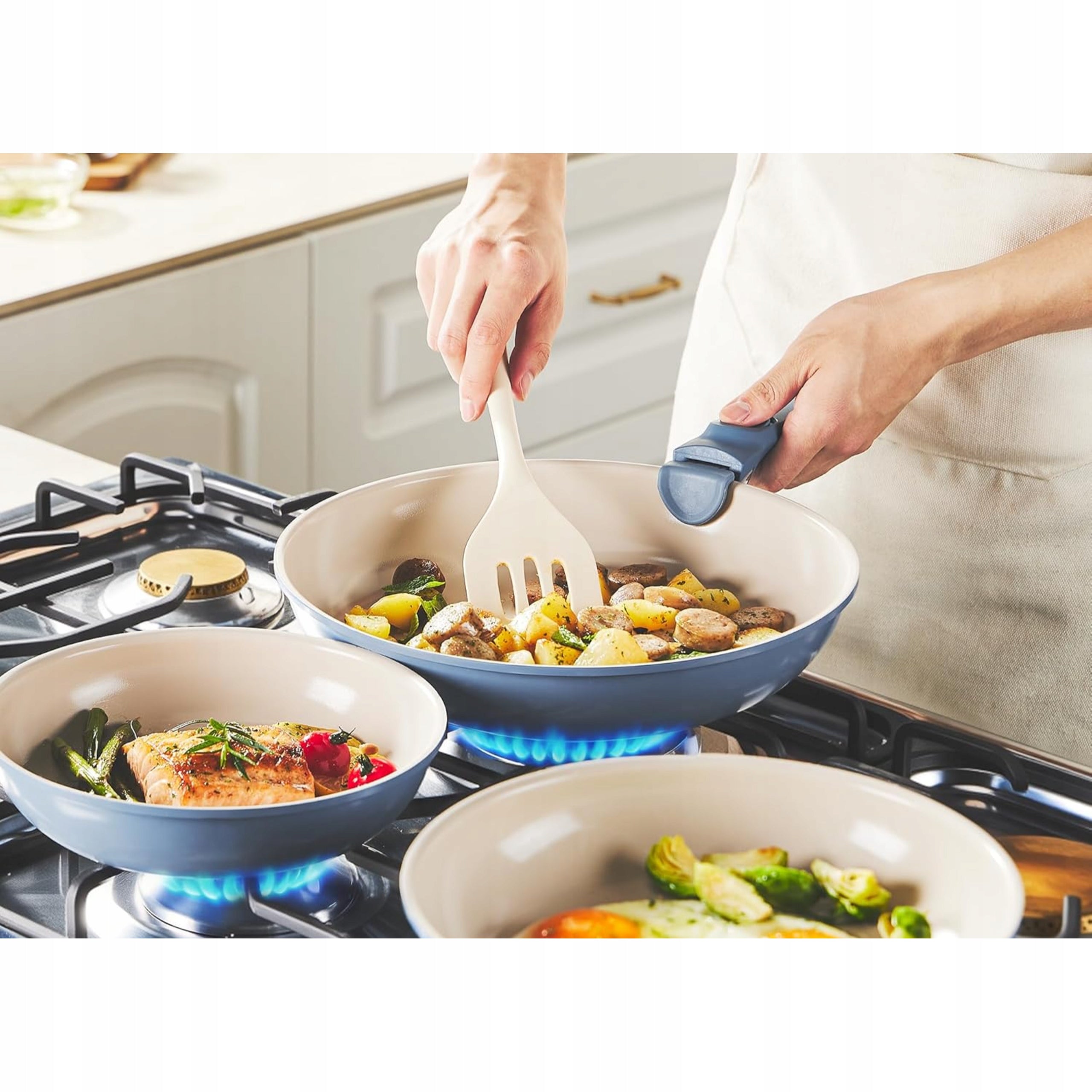 Ceramic induction pans non-stick detachable handle 20,24,28 cm Manufacturer code Patelnie ceramiczne indukcyjne nieprzywierają