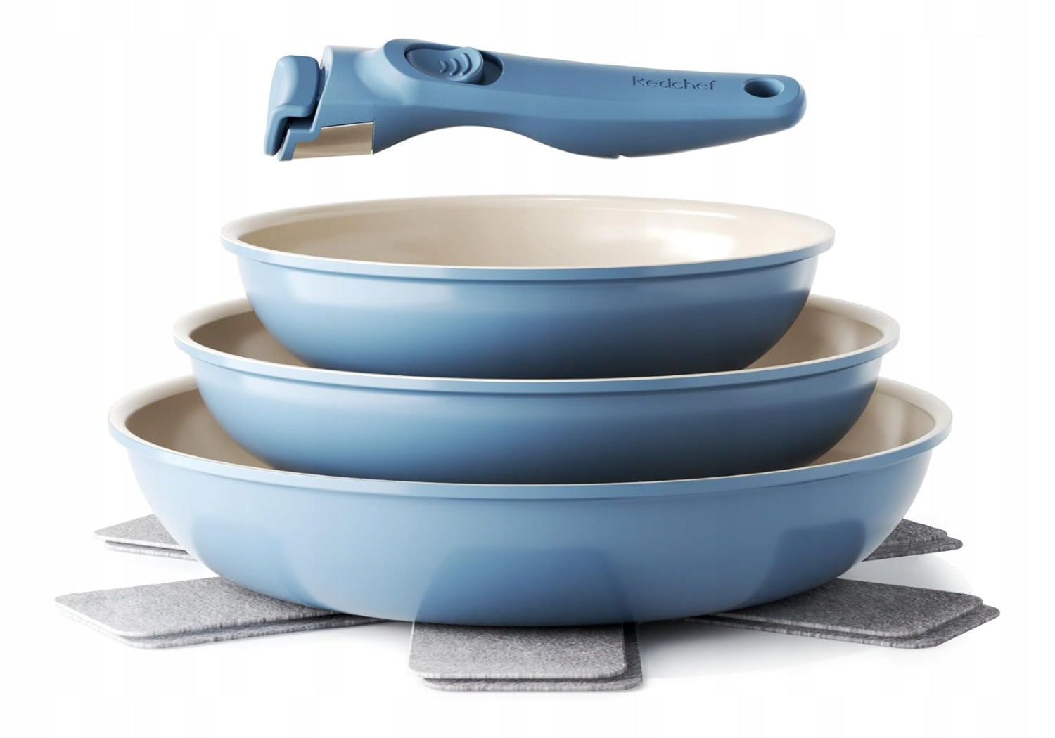 Ceramic induction pans non-stick detachable handle 20,24,28 cm