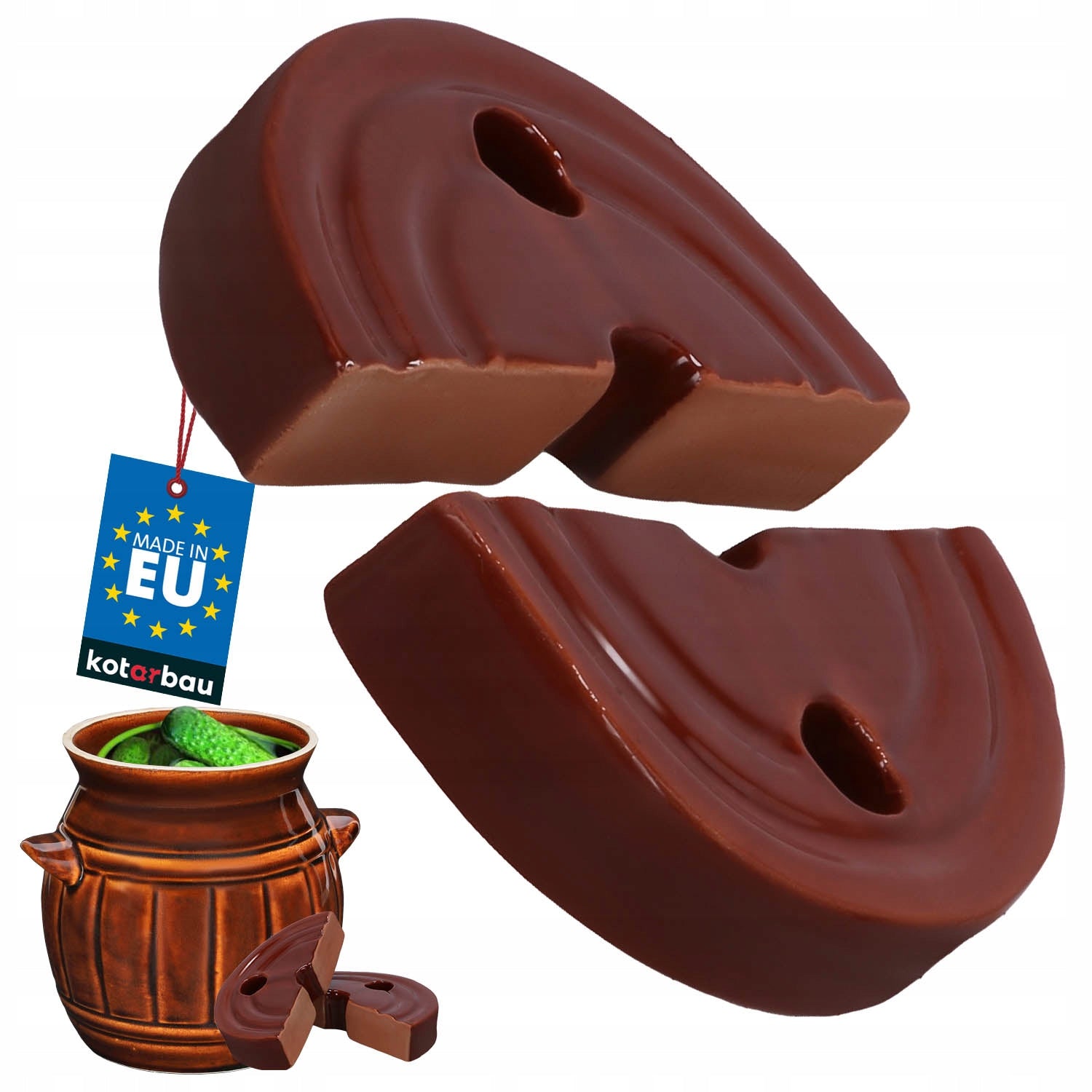 Ceramic pressure stone 140 mm for cabbage pickling stoneware barrel