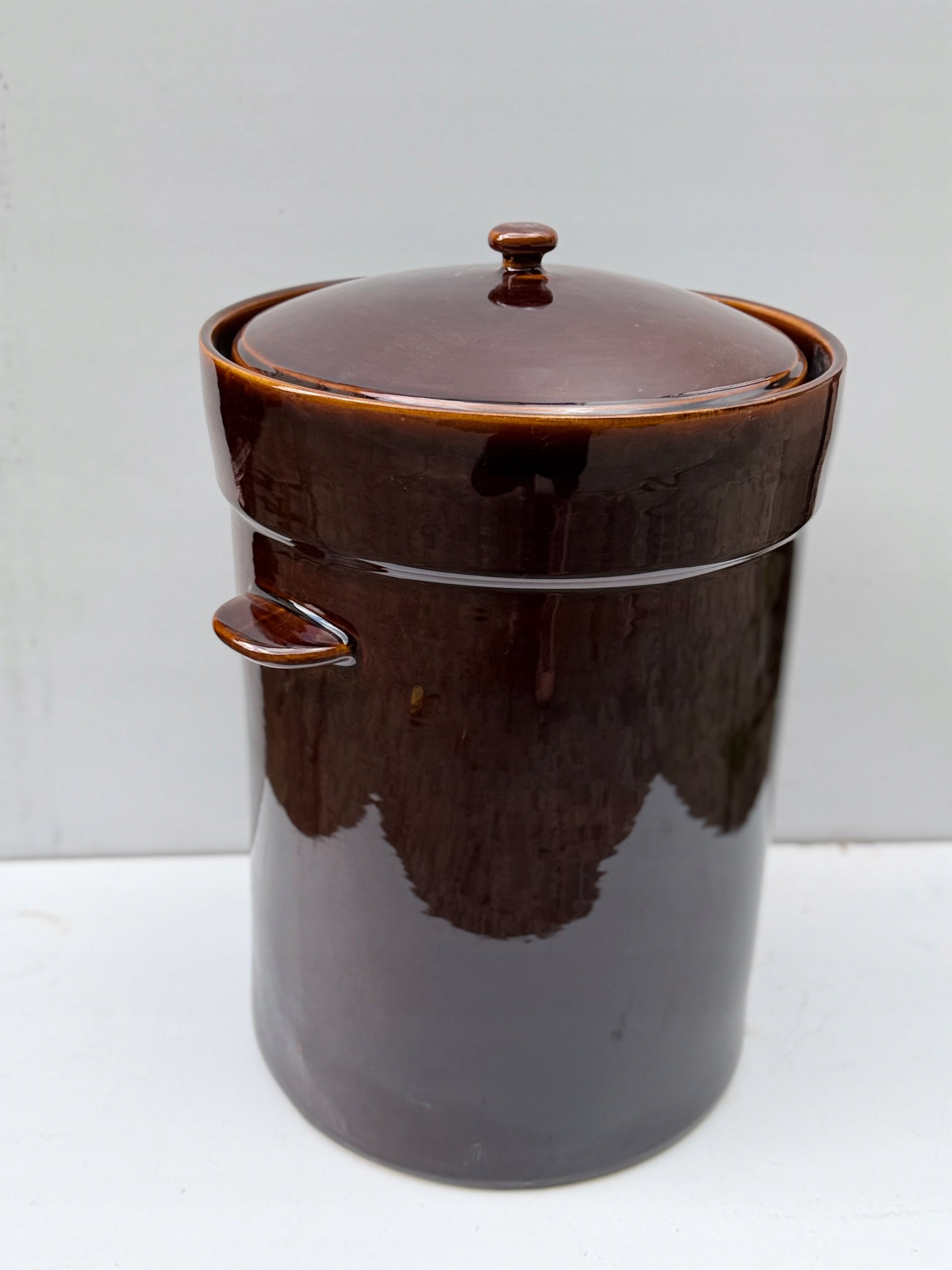 Ceramic stoneware barrel 35l with flange + lid bronze for pickling Manufacturer code karkob-821180