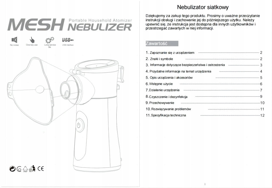 Certified MESH Nebulizer Portable Inhaler Medical device yes