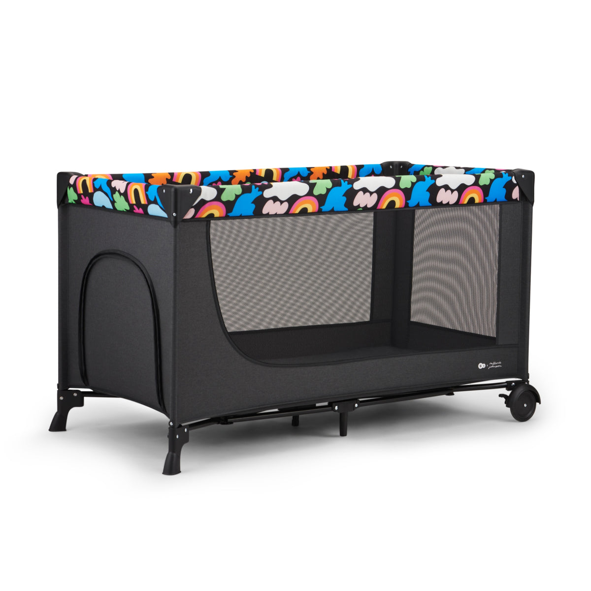 Cestovná postieľka Kinderkraft JOY 2 2v1, Happy Shapes, 129×73×76,5 cm Manufacturer code KLJOY02HAP00000