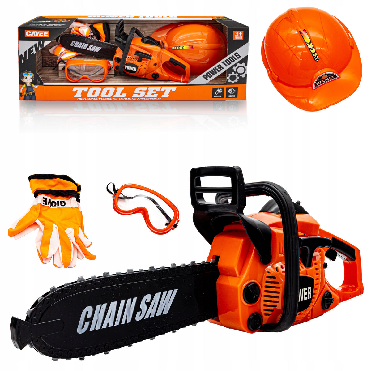 Chainsaw Combustion Mechanical Saw Helmet Glasses Gloves Sound Manufacturer code 107239
