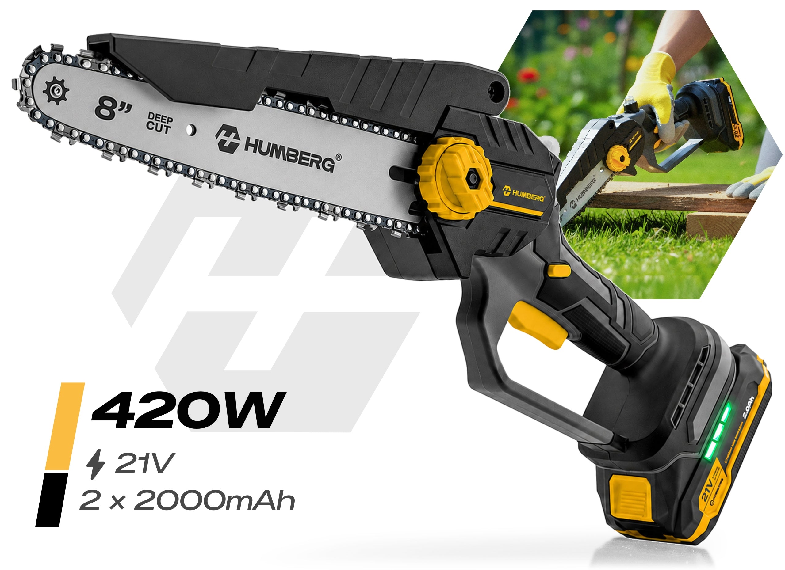Chainsaw Cordless Saw 1x8" 1x6" BRUSHLESS 2xAKU Packaging status original