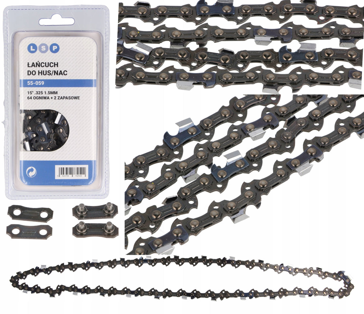 Chainsaw Husqvarna Nac 325 1.5mm 64 links 38cm 15' Full Chisel