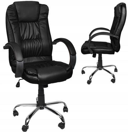 Chair Office Chair Swivel Tilt Chrome SWIVEL BLACK ECO LEATHER
