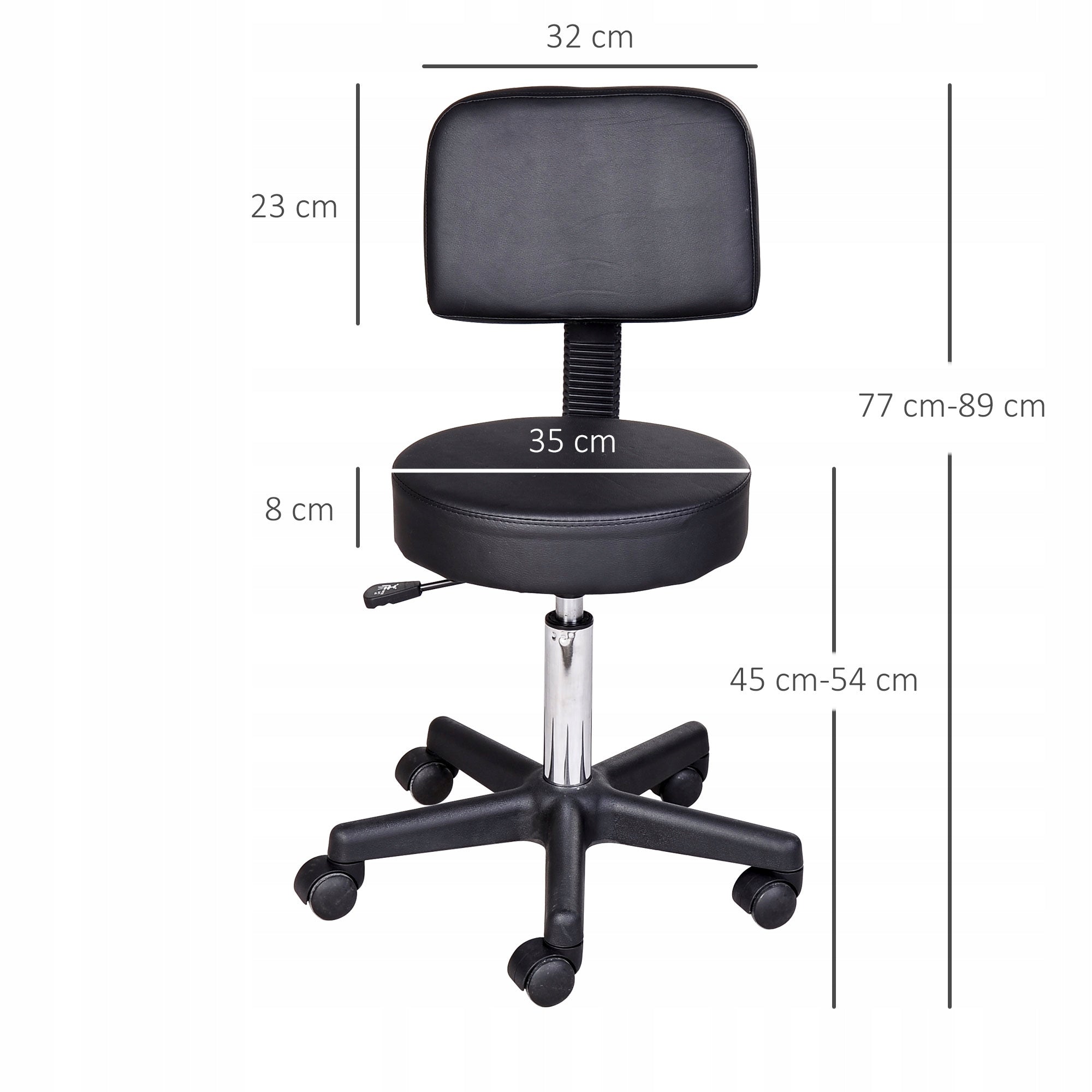 Chair Stool Cosmetic Stool Adjustable Black Upholstery color black