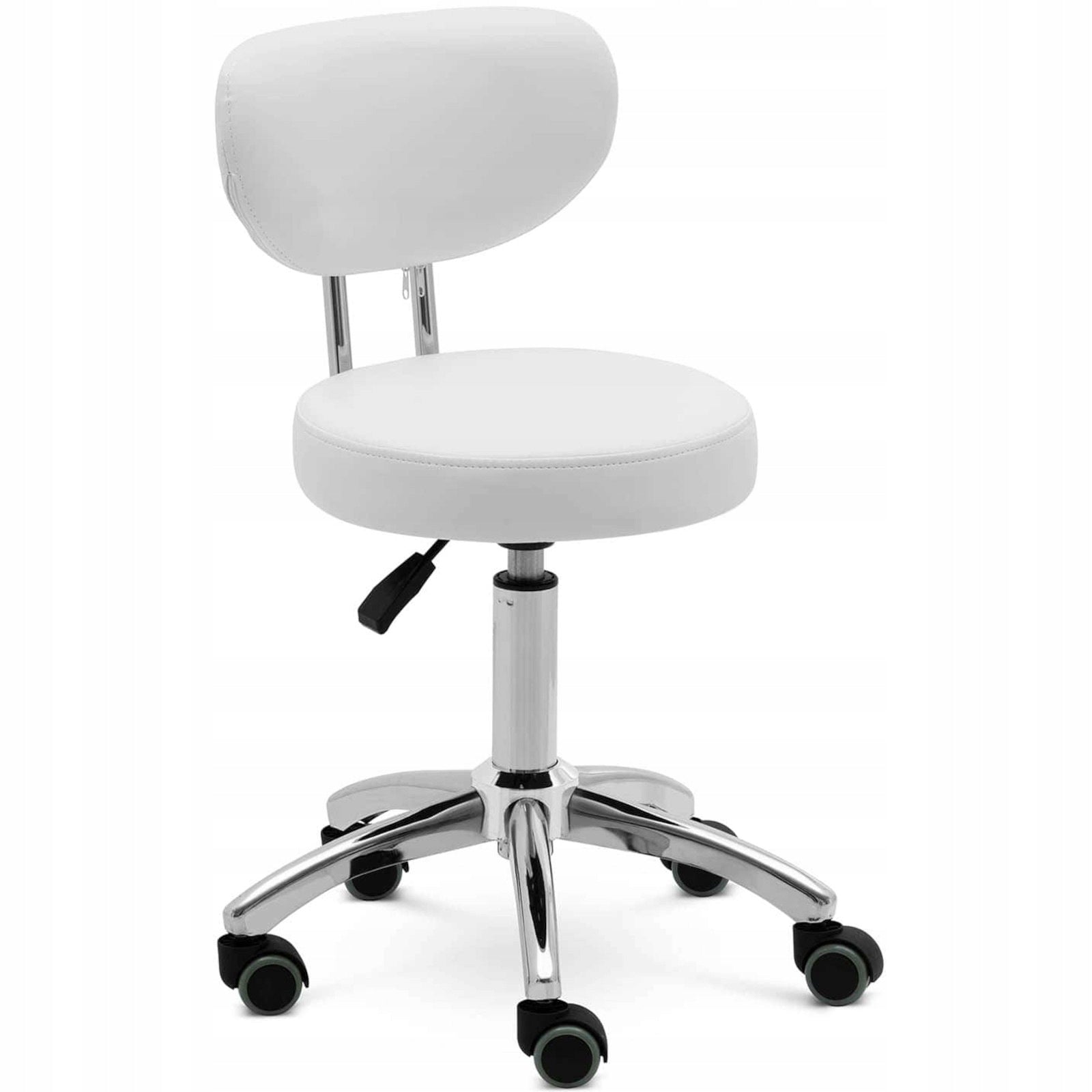 Chair stool cosmetic stool with backrest on wheels up to 150 kg ASCONA bi Brand Physa