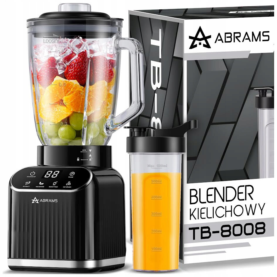 Chalice Blender 1500W Glass 1,5L Bottle 600Ml Titanium Blades Strong