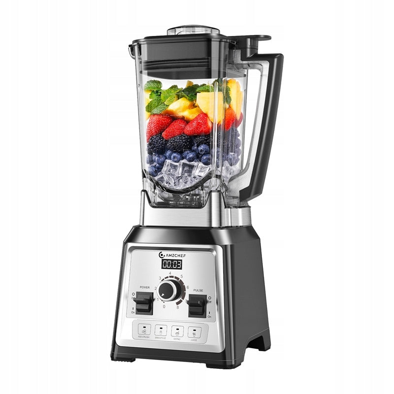Chalice Blender Amzchef 2000W Self-cleaning 8 Blades 4 Programs 2L Packaging status original