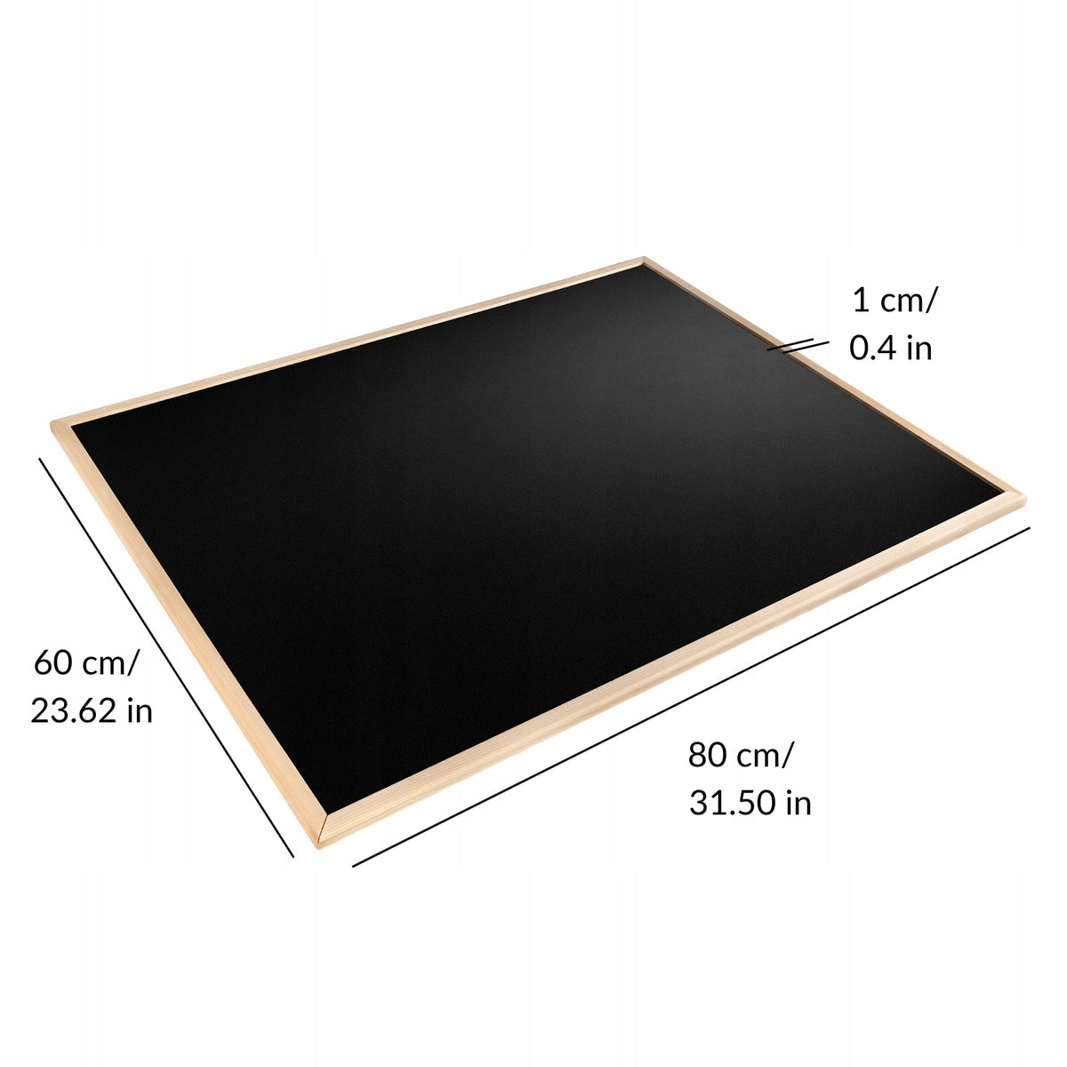 Chalkboard 80x60 cm black large wall-mounted children's desk + hooks Product width 80 cm