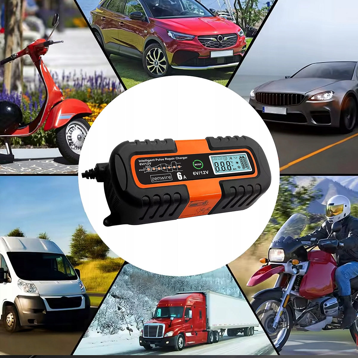 Charger Car Battery Rectifier with AGM 6V 12V Repair Function Manufacturer's catalog number Prostownik do Akumulatorów